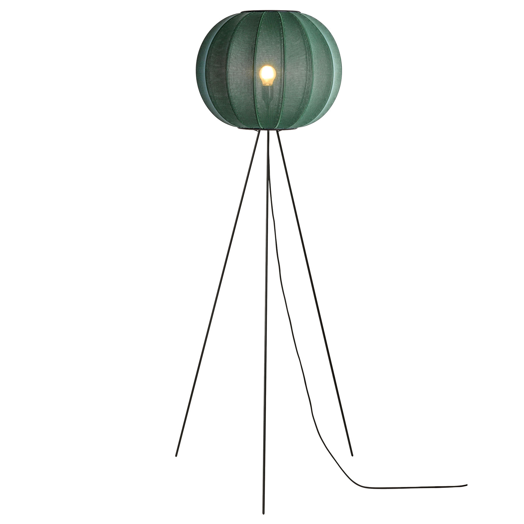 Dreibein-Stehleuchte KNIT-WIT mit Kugel-Textilschirm, Ø45/60 cm, viele Farben Dreibein-Stehleuchte KNIT-WIT mit Kugel-Textilschirm, Ø45/60 cm, viele Farben