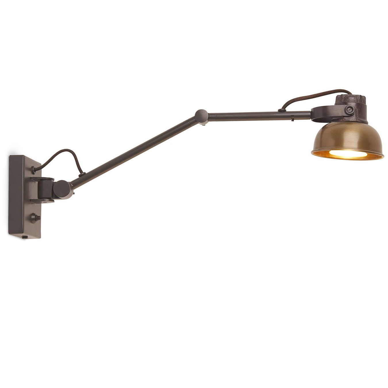 Industrie-Charme: robuste Gelenk-Wandleuchte Gusseisen und Kupfer MAS Industrie-Charme: robuste Gelenk-Wandleuchte Gusseisen und Kupfer MAS