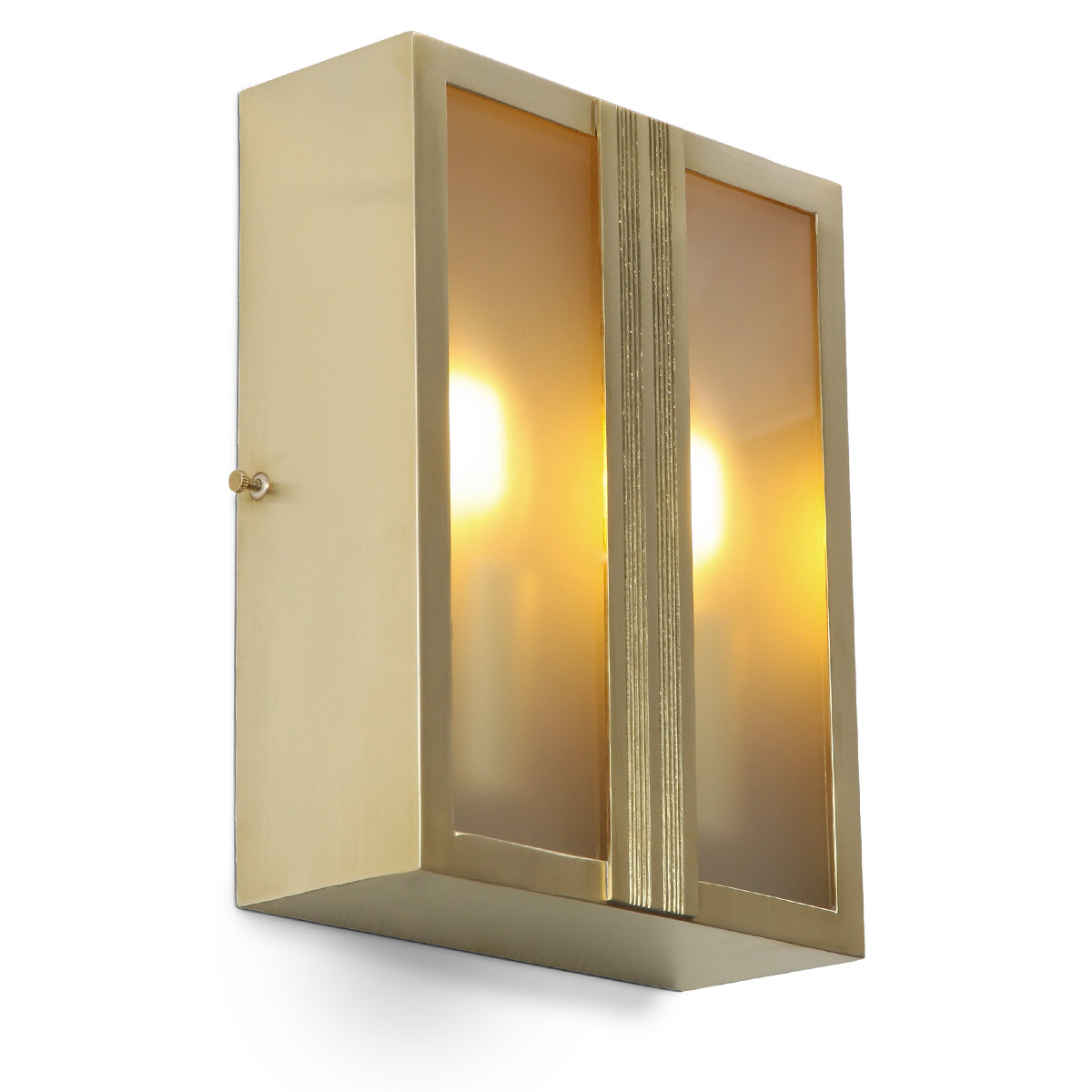 Kleine verglaste Vitrinen-Wandleuchte aus Messing BOX S Kleine verglaste Vitrinen-Wandleuchte aus Messing BOX S