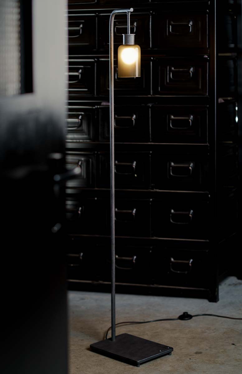 Industrial Style Floor Lamp in Metal and Smoked Glass SL127