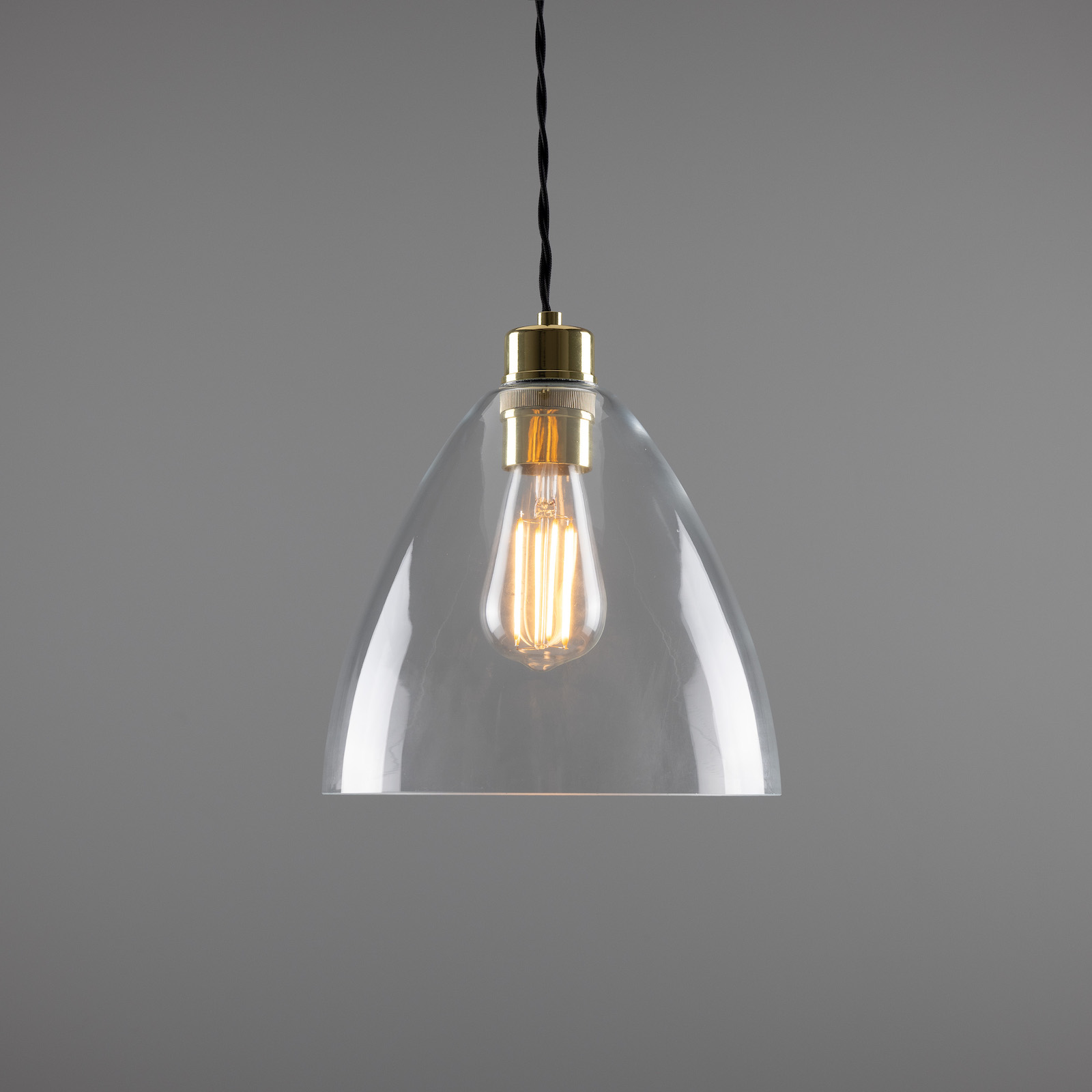 Small pendant lamp with clear glass shade, Fig. 3