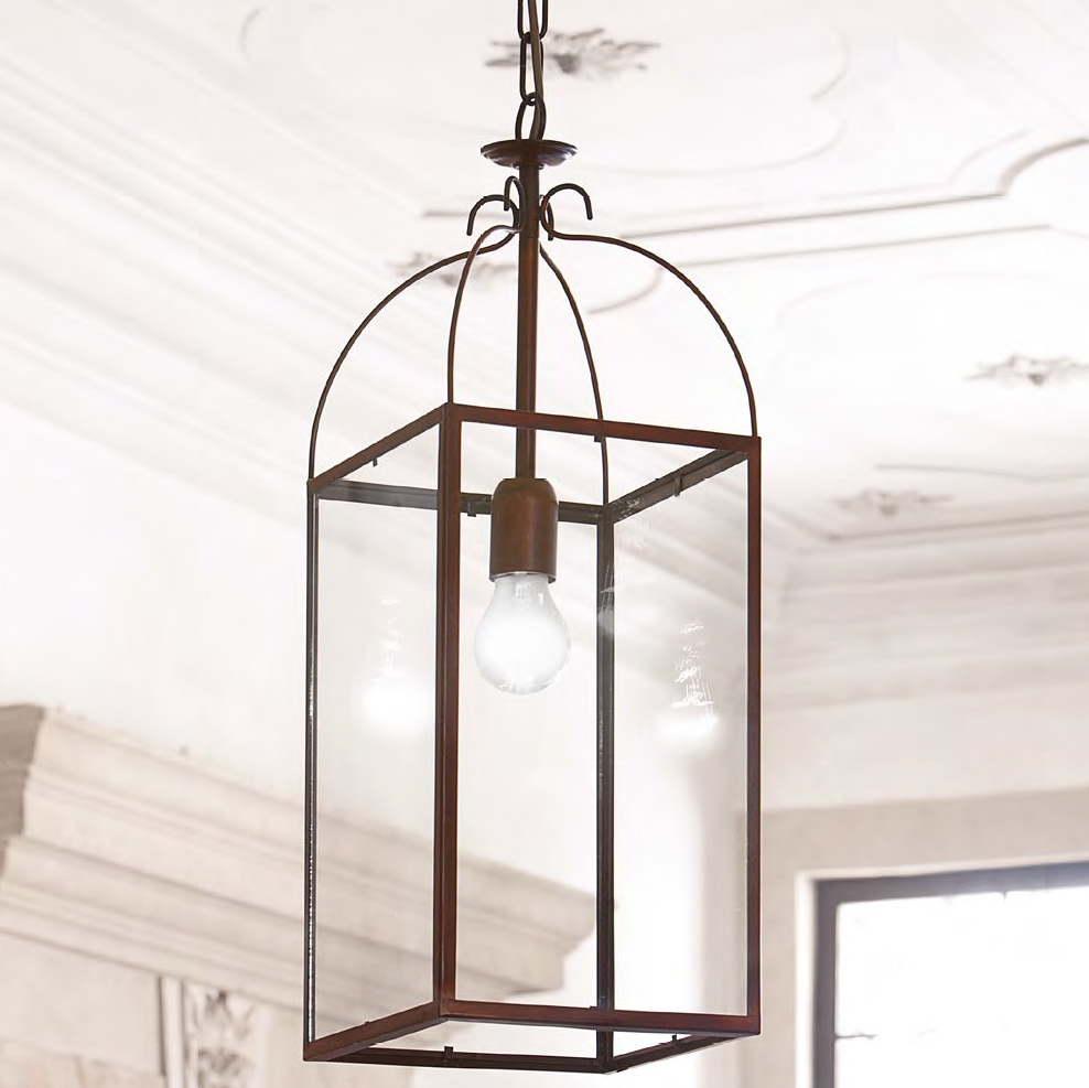 AIDA Pendulum lamp made of brass in a lantern shape