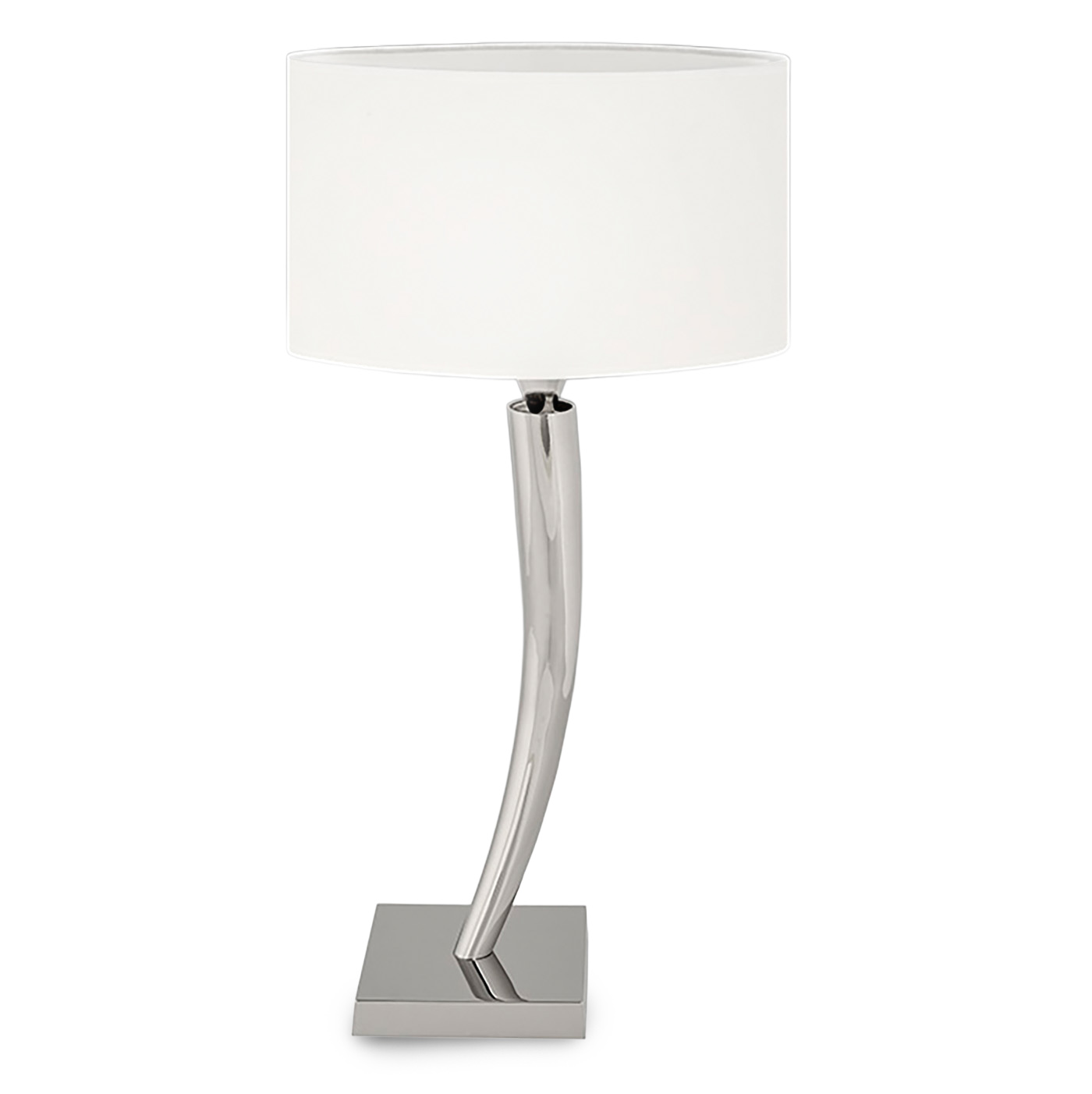 Elegant Table Lamp with Oval Chintz Shade L150: Modell in Nickel, Preis auf Anfrage