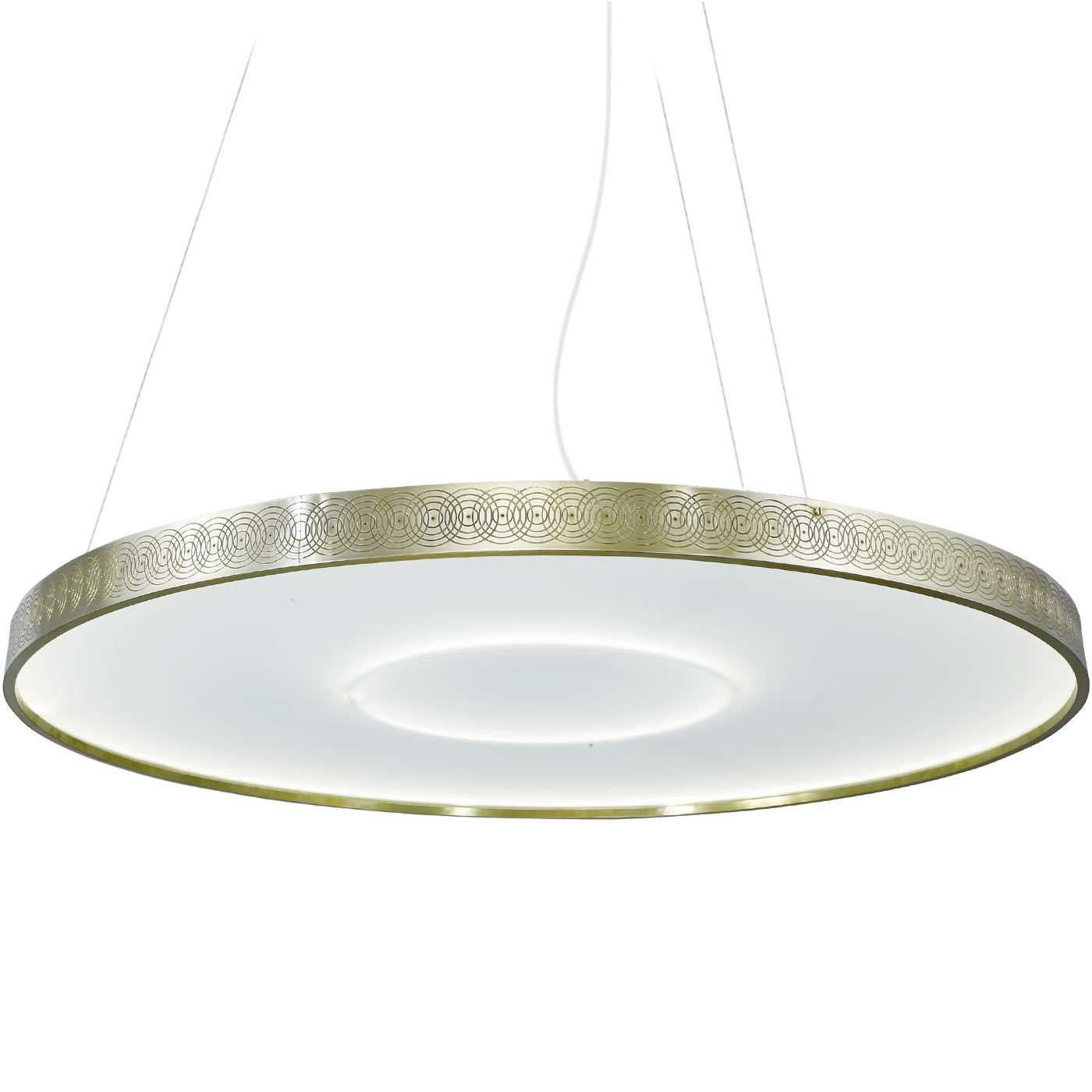 Very Large Ring Pendant Light crafted from Brass Ø 110 cm