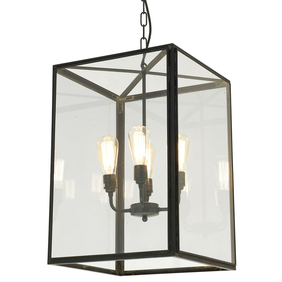 Große, vierflammige Kasten-Hängelaterne 7639 Große, vierflammige Kasten-Hängelaterne 7639