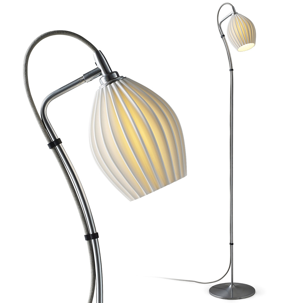 Exclusive floor lamp with pleated porcelain shade FIN Exclusive floor lamp with pleated porcelain shade FIN