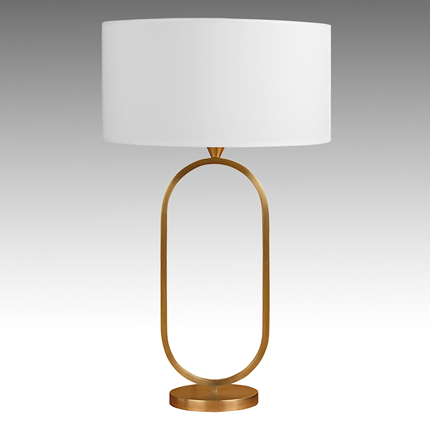Elegant Fabric Shade Table Lamp with Brass Base, Two Sizes L203: Modell 2 in natur matt satiniert