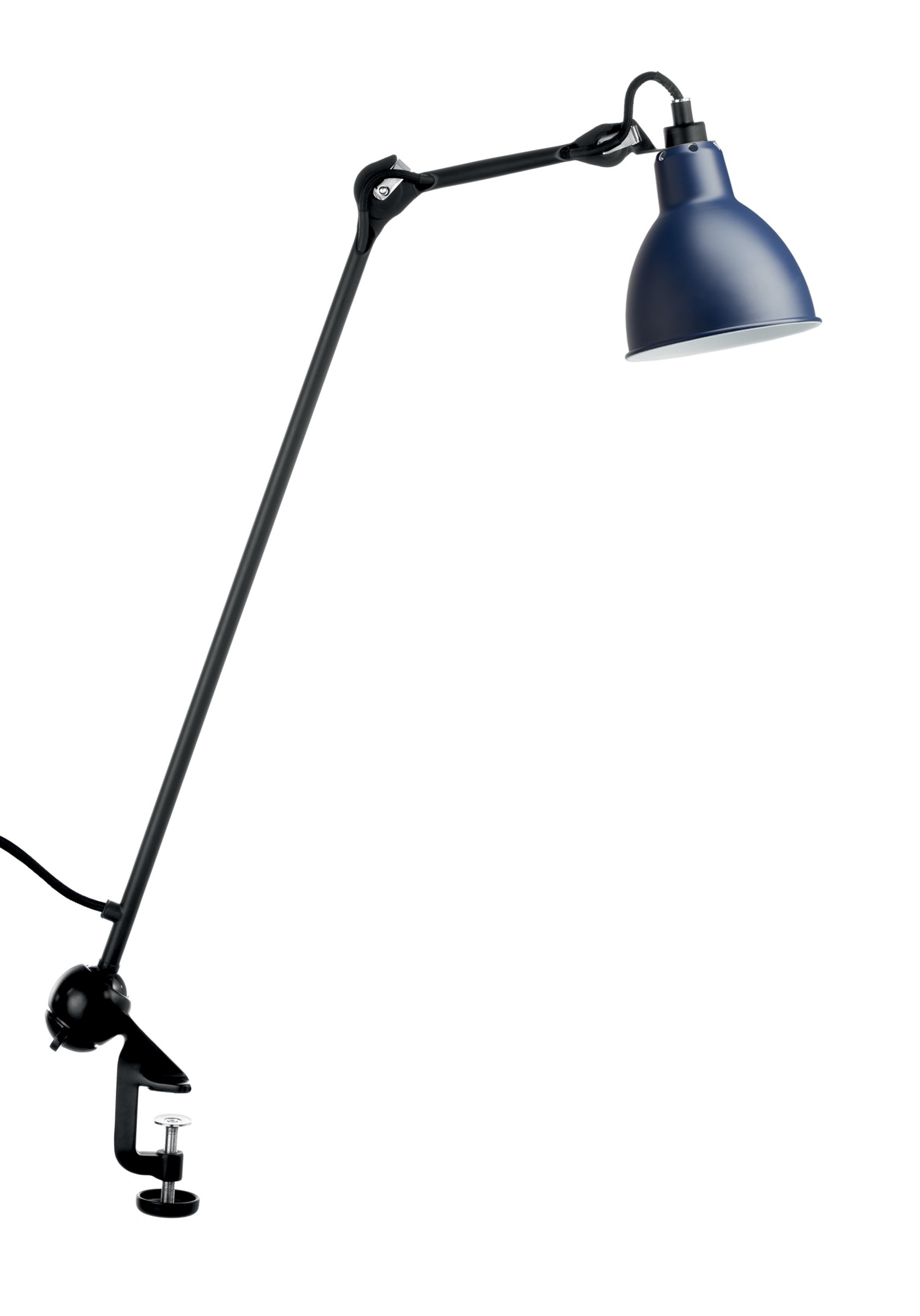 Bild 15: Runder Schirm in Blau Architektenleuchte N° 201 Klemmleuchte mit Trichterschirm: Runder Schirm in Blau