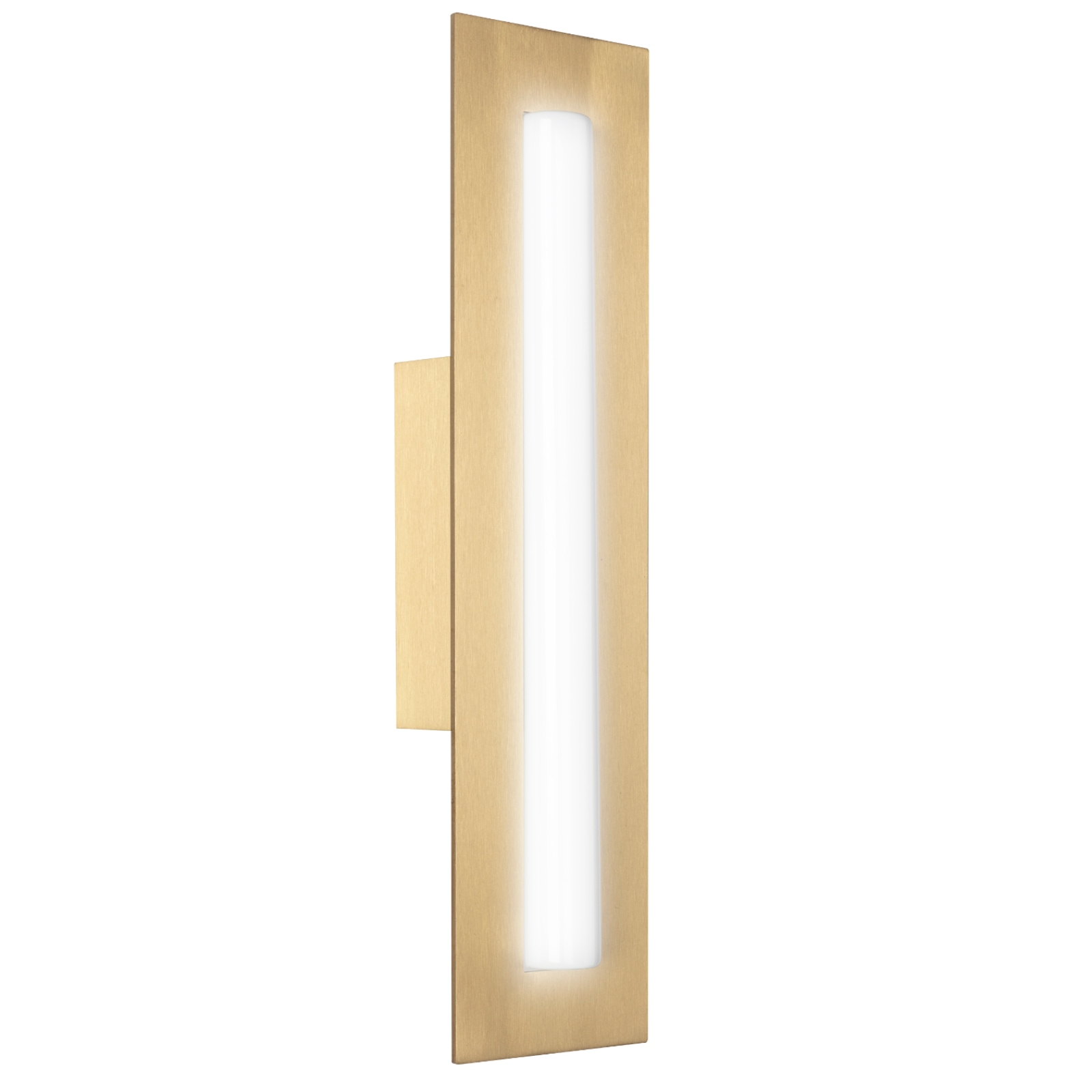 Fig. 1: shown: small model Slim Wall Light MOON Made of Brushed Brass, IP44: shown: small model