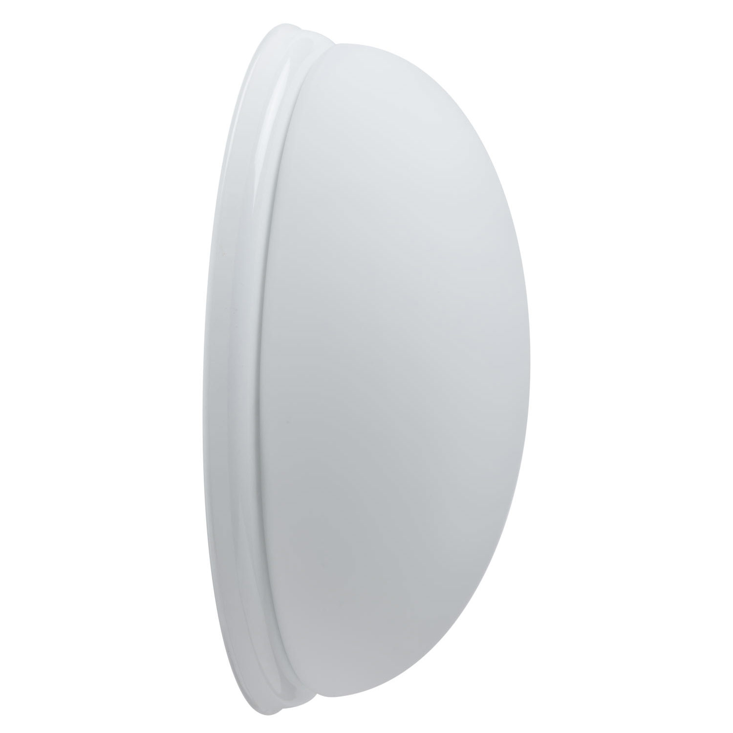 Ovale Glas-Wandleuchte ALVA mit Zierblende: Größe L, Länge 37 cm, Zierblende weiß
