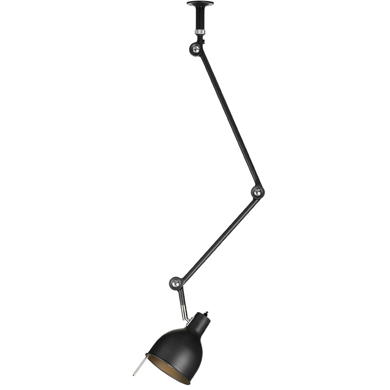 Bild 3: Einstellbare Decken-Arbeitslampe PJ50 (Modell 2, in anthrazit) mit maximaler Abhängung 1,25 m Einstellbare Gelenkarm-Deckenleuchten PJ50 und PJ52: Einstellbare Decken-Arbeitslampe PJ50 (Modell 2, in anthrazit) mit maximaler Abhängung 1,25 m