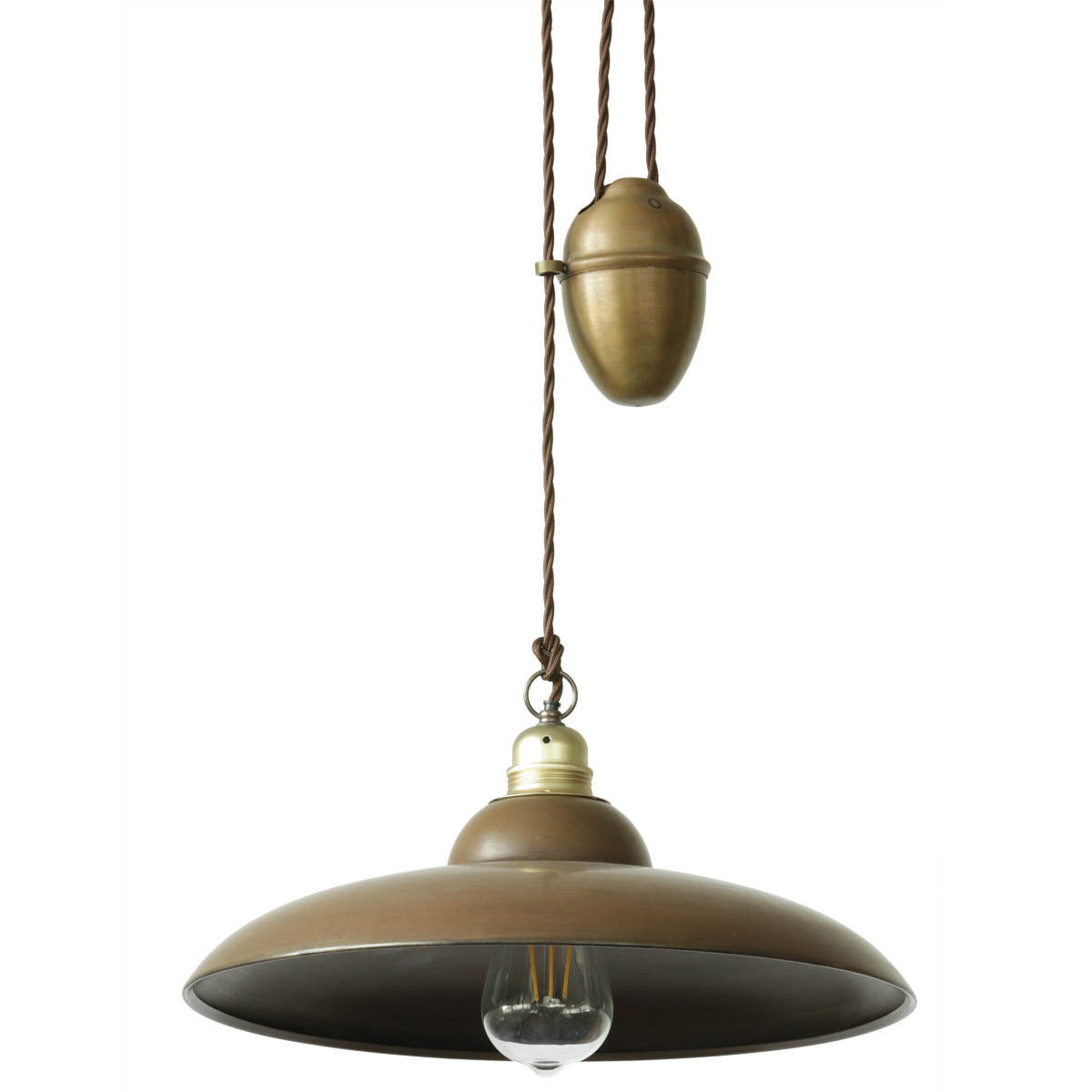 Rustic pendant lamp from Holland, adjustable with counterweight