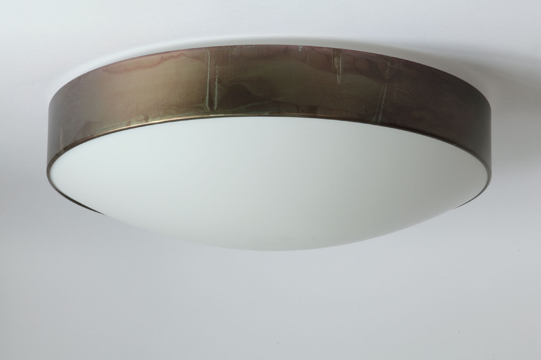 Bild 8: 55 cm-Modell der Deckenleuchte, Ring hier in Eisenoxid Rostpatina Große Deckenleuchte aus Schweden mit Messing-Ring, Ø 45/55 cm: 55 cm-Modell der Deckenleuchte, Ring hier in Eisenoxid Rostpatina