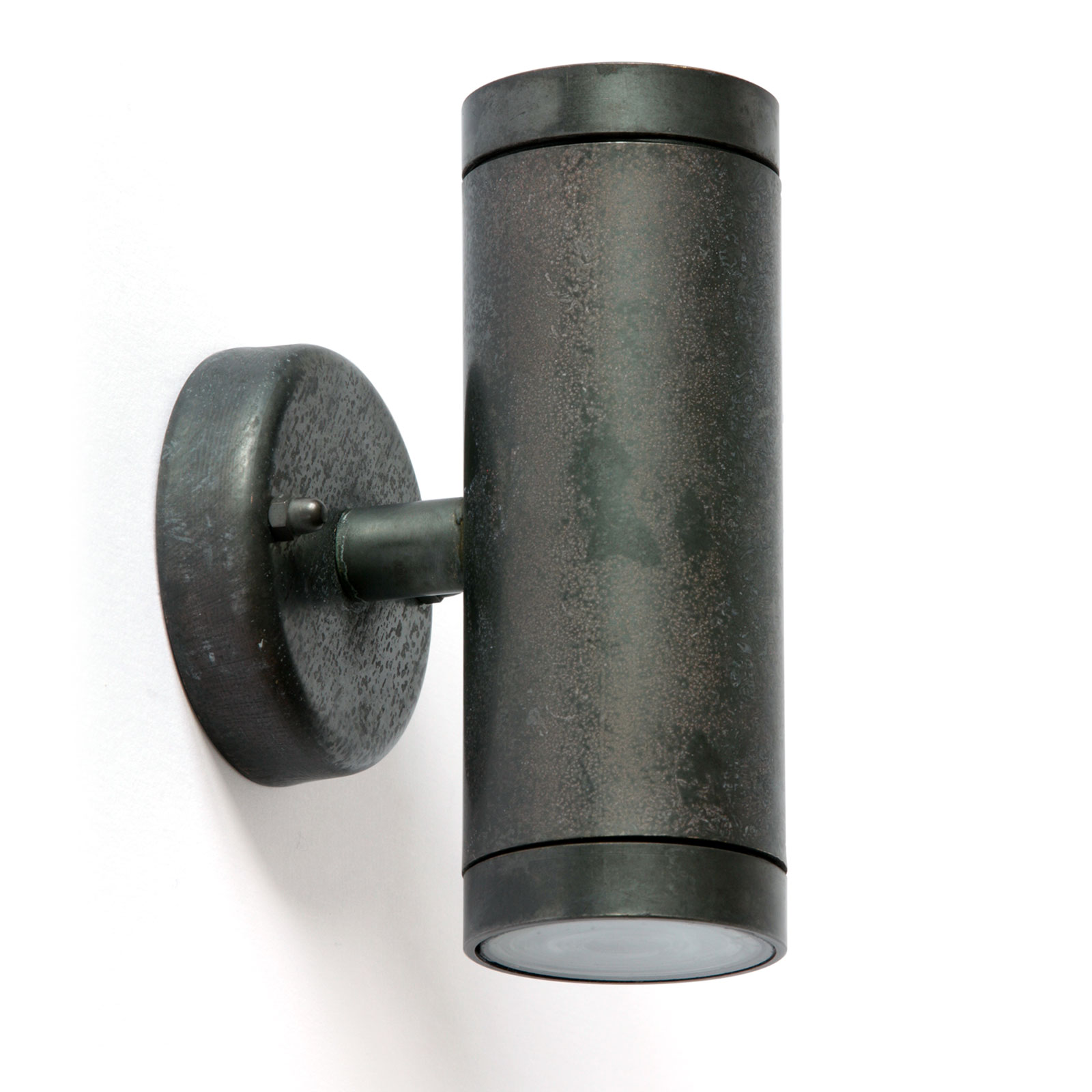 Up & Down-Wandstrahler-Röhre für 2 x GU10, viele Messing-Oberflächen, IP44 Up & Down-Wandstrahler-Röhre für 2 x GU10, viele Messing-Oberflächen, IP44