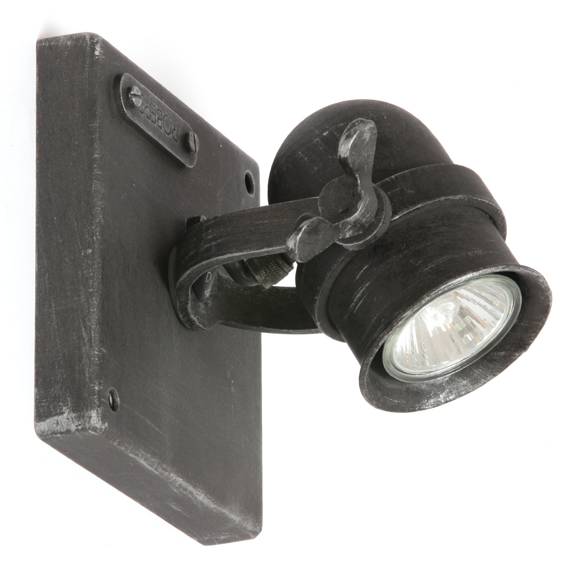 Massiver kleiner Strahler aus Schmiedeeisen Massiver kleiner Strahler aus Schmiedeeisen