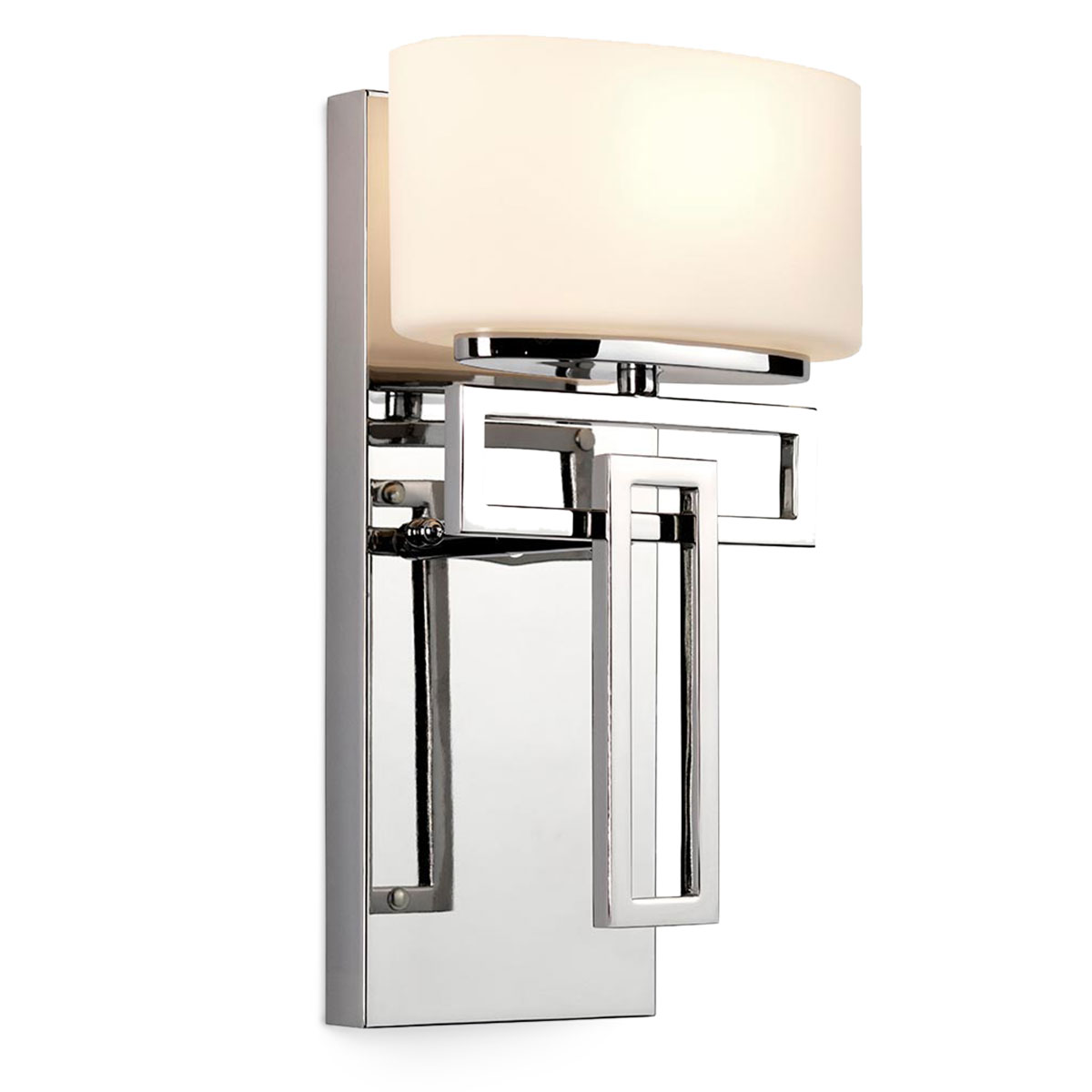 Chrome-Plated Art Nouveau Bathroom Wall Light