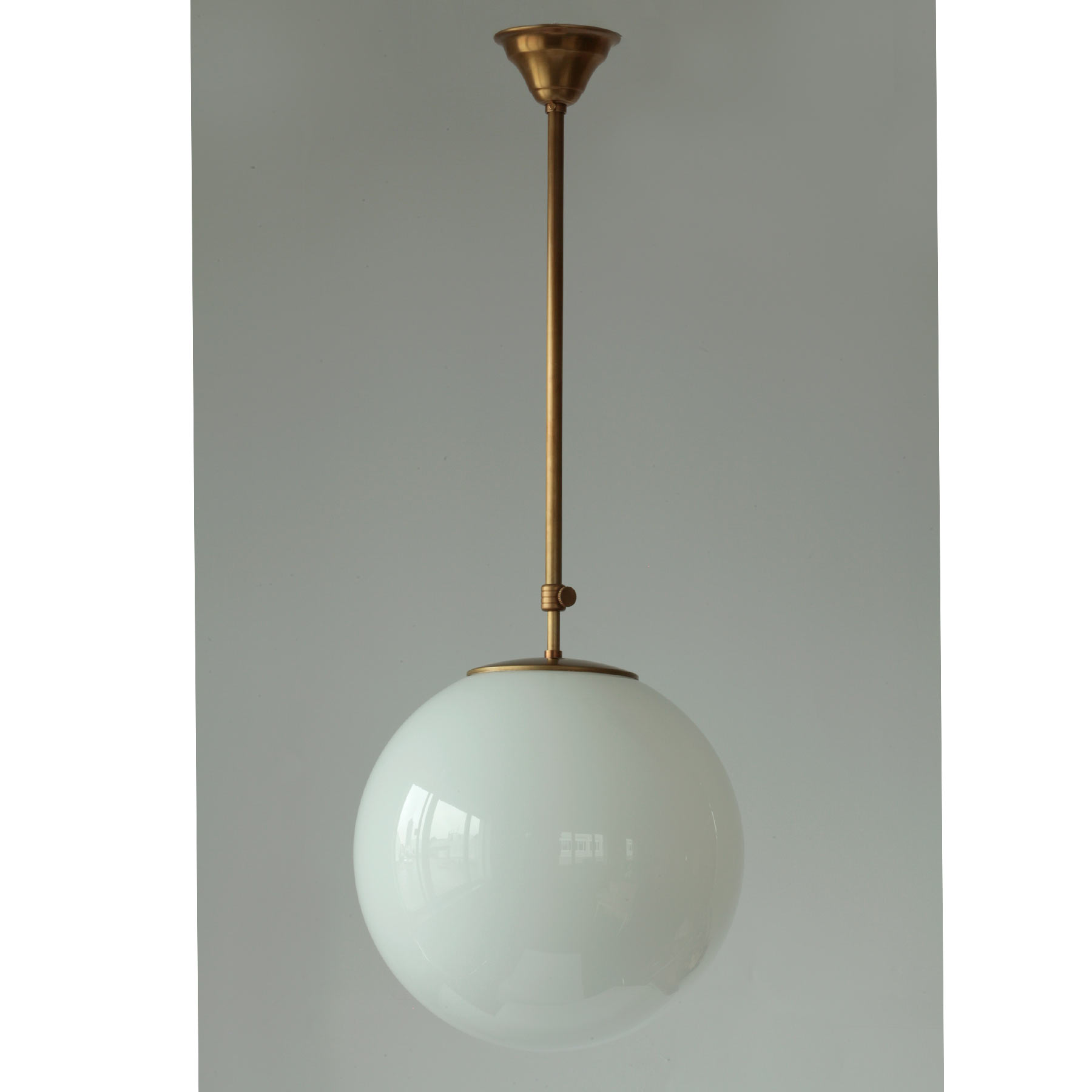 Spherical Glass Rod Pendant (Ø 30 cm, Patinated Brass)