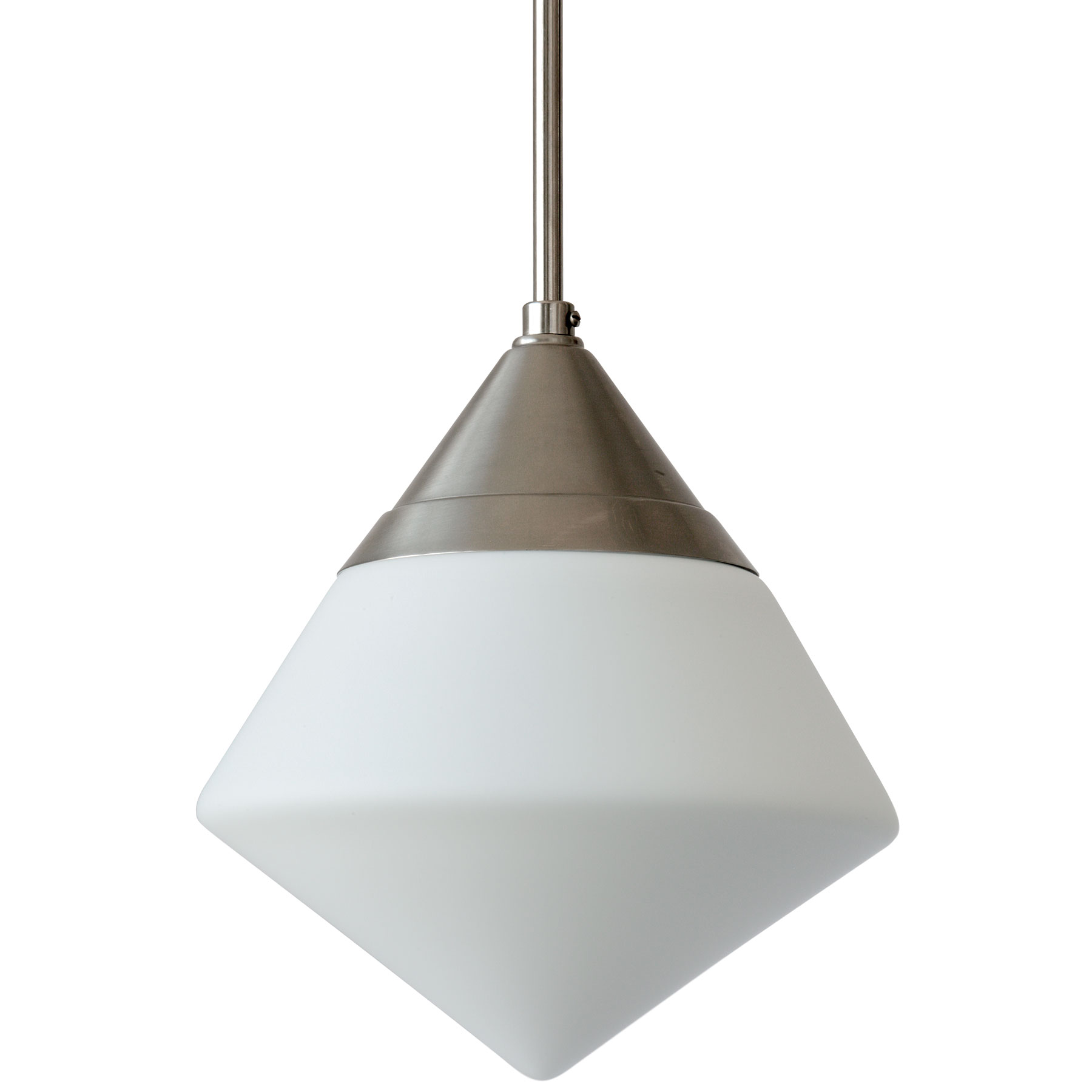 Art Déco-Pendelleuchte „Rhombus“ mit mattem Opalglas-Schirm