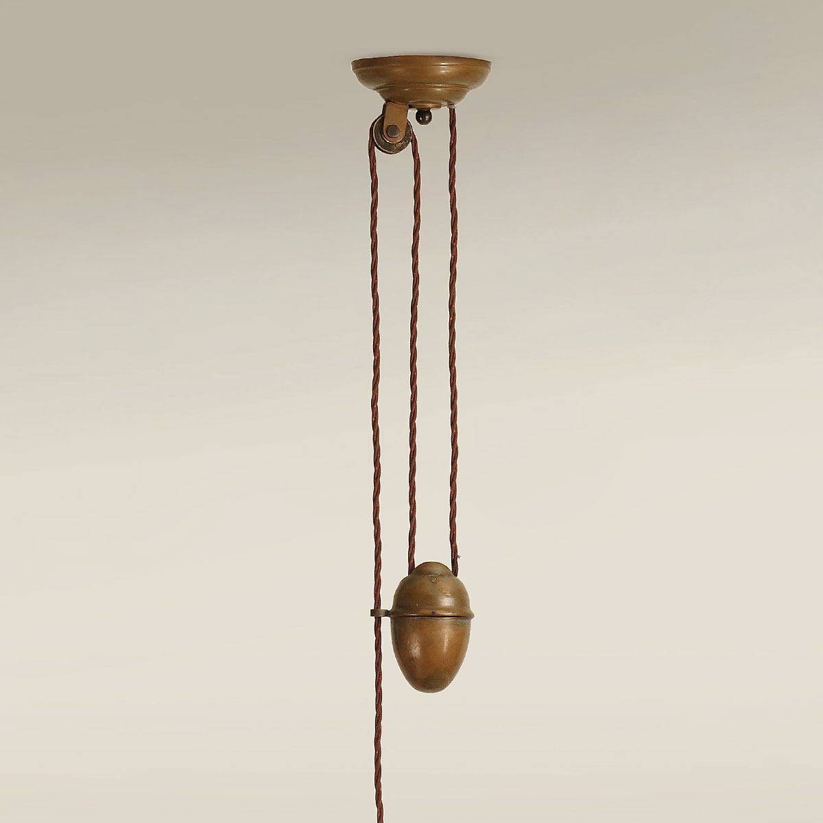 Bild 8: Aufhängung mit Umlenkrolle Rustikale Pendelleuchte aus Holland, verstellbar mit Gegengewicht: Aufhängung mit Umlenkrolle