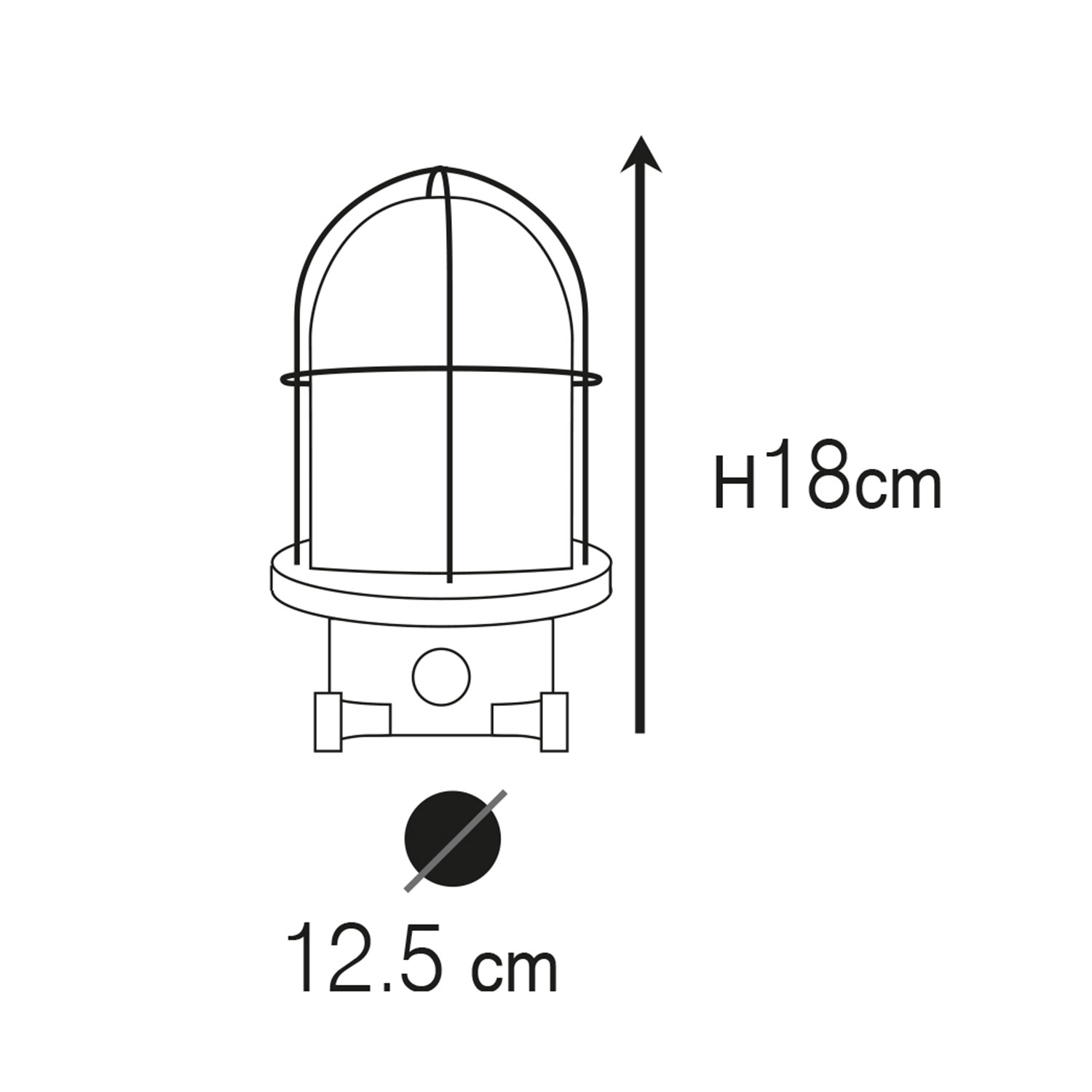 Nautische Wandlampe aus Messing und Rillen-Glaszylinder, Schutzgitter, IP64, Bild 10