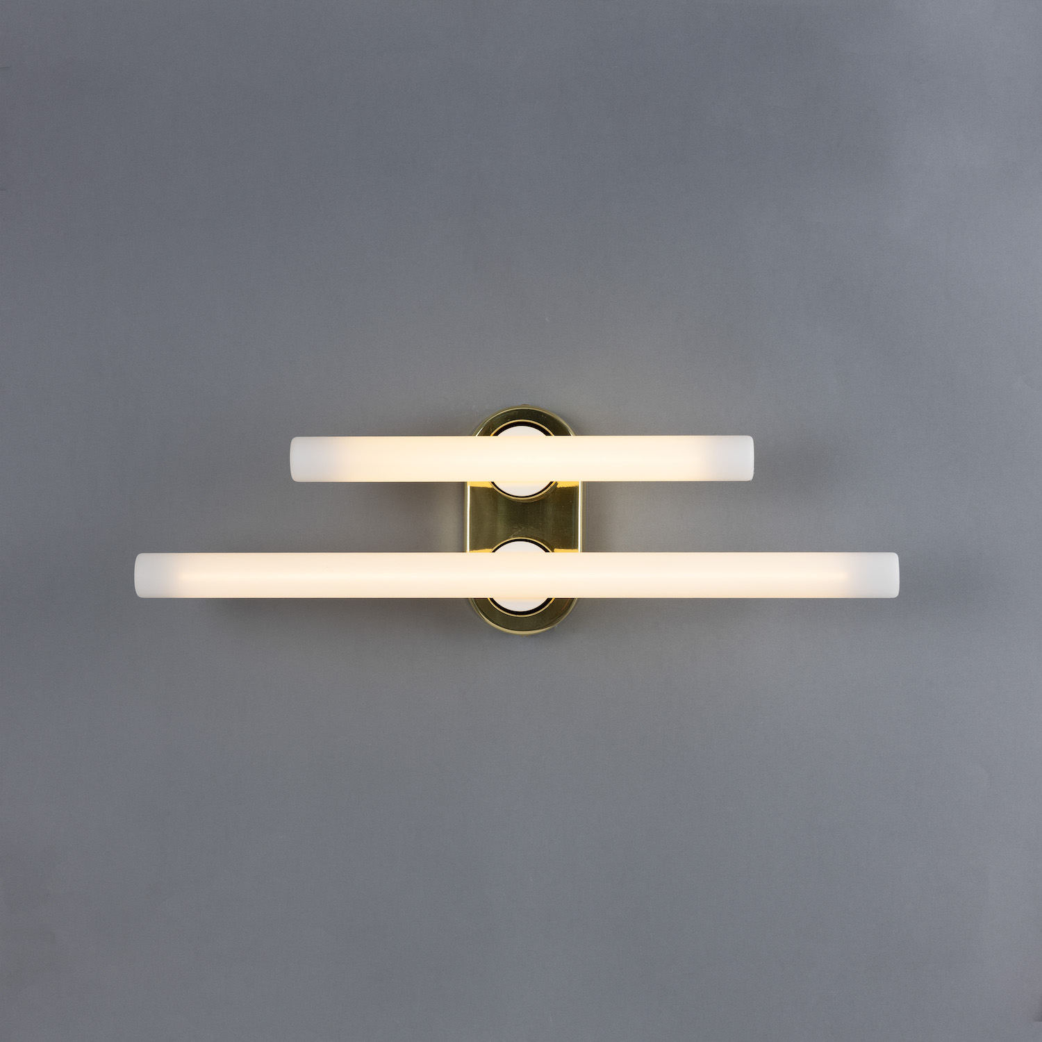 Double Brass Wall or Mirror Light: Messing poliert, Modell 3