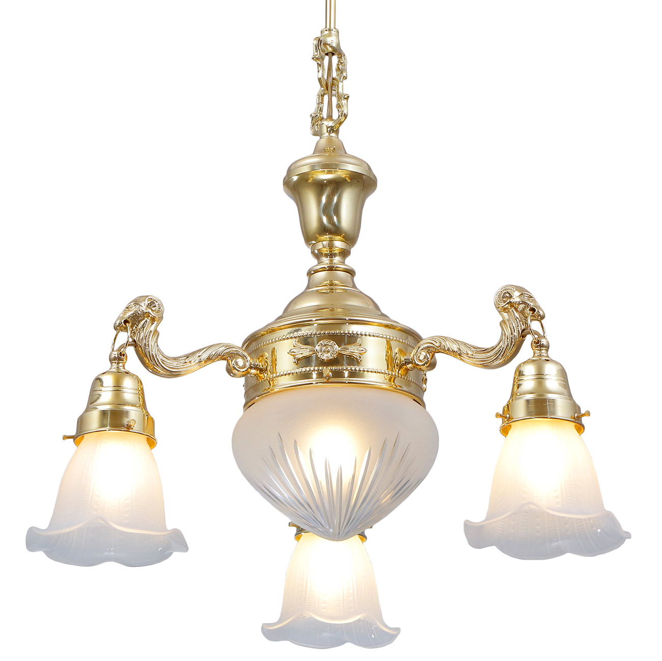 Pendant lamp with tulip glasses ERLAU II