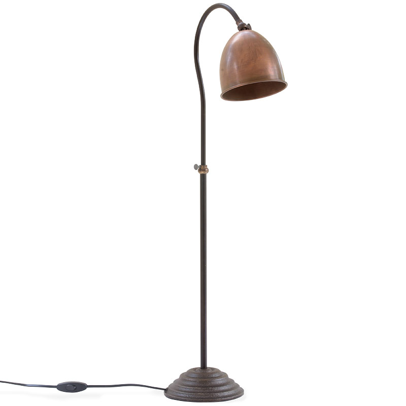 DELFI Elegante Stehlampe für den Tisch mit Kupferschirm