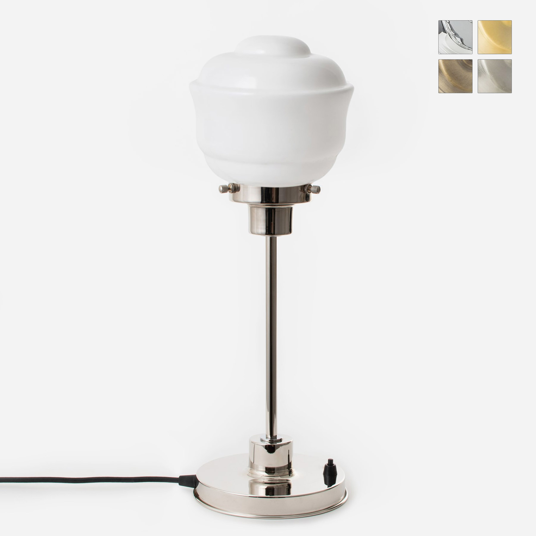 Art Nouveau table light with bud-shaped opal glass Art Nouveau table light with bud-shaped opal glass