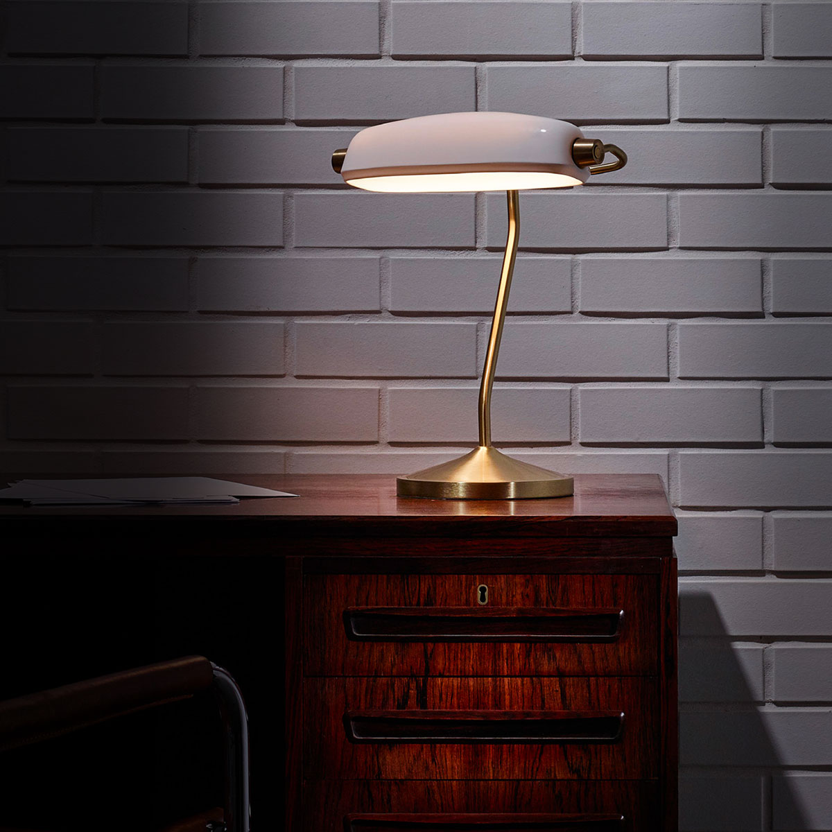 Exklusive Schreibtisch-Leseleuchte Banker's Lamp