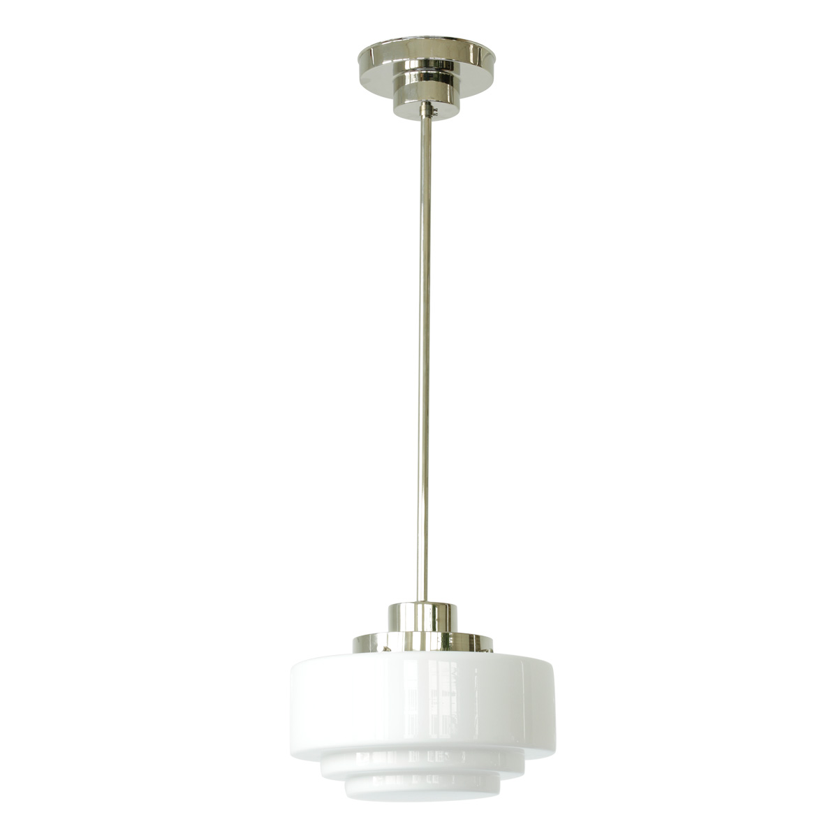 1920er-Jahre Pendelleuchte mit Stufen-Opalglas Ø 20/30/34cm 1920er-Jahre Pendelleuchte mit Stufen-Opalglas Ø 20/30/34cm