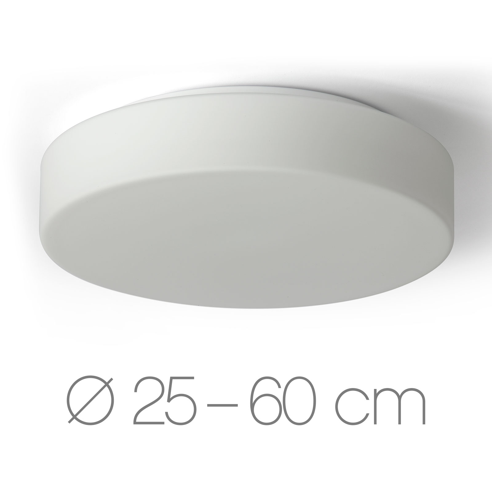 Schlichte, runde Opalglas-Deckenleuchte ELISA, Ø 25 bis 60 cm Schlichte, runde Opalglas-Deckenleuchte ELISA, Ø 25 bis 60 cm