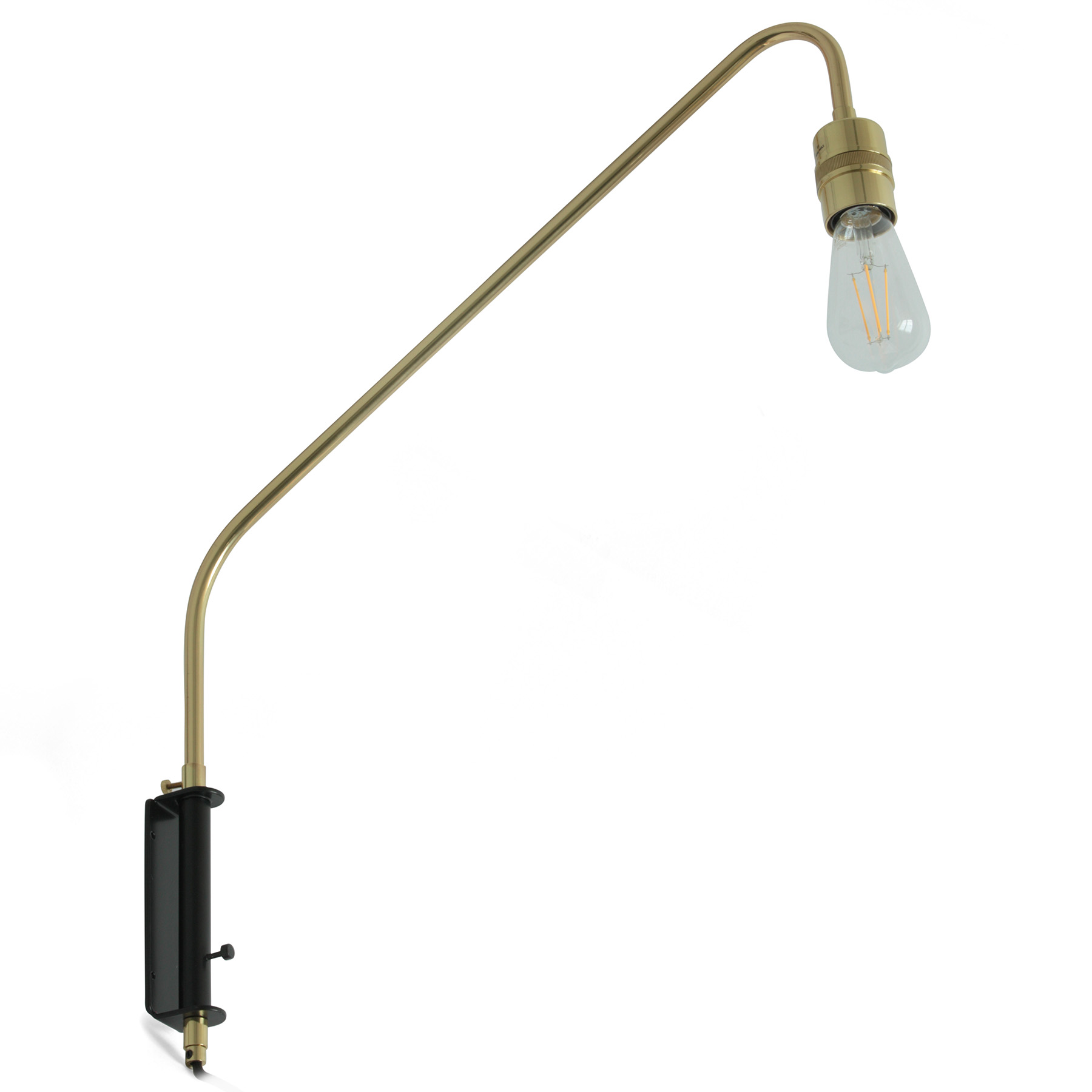 Minimalistic Swivel Arm Wall Light: Messing poliert