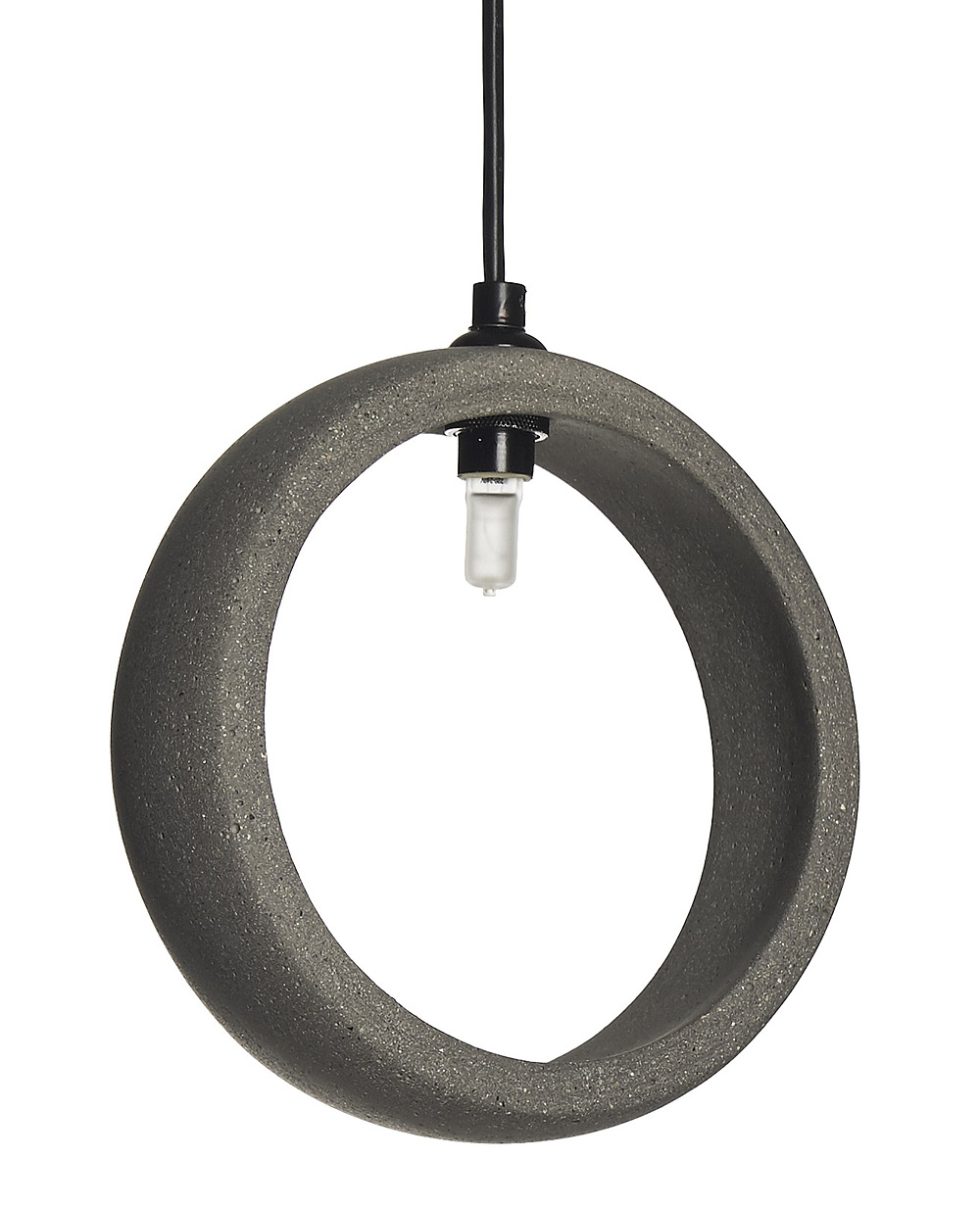 Bild 10: „Anthrazit-Sand“ Ring-Hängeleuchte aus Beton: „Anthrazit-Sand“