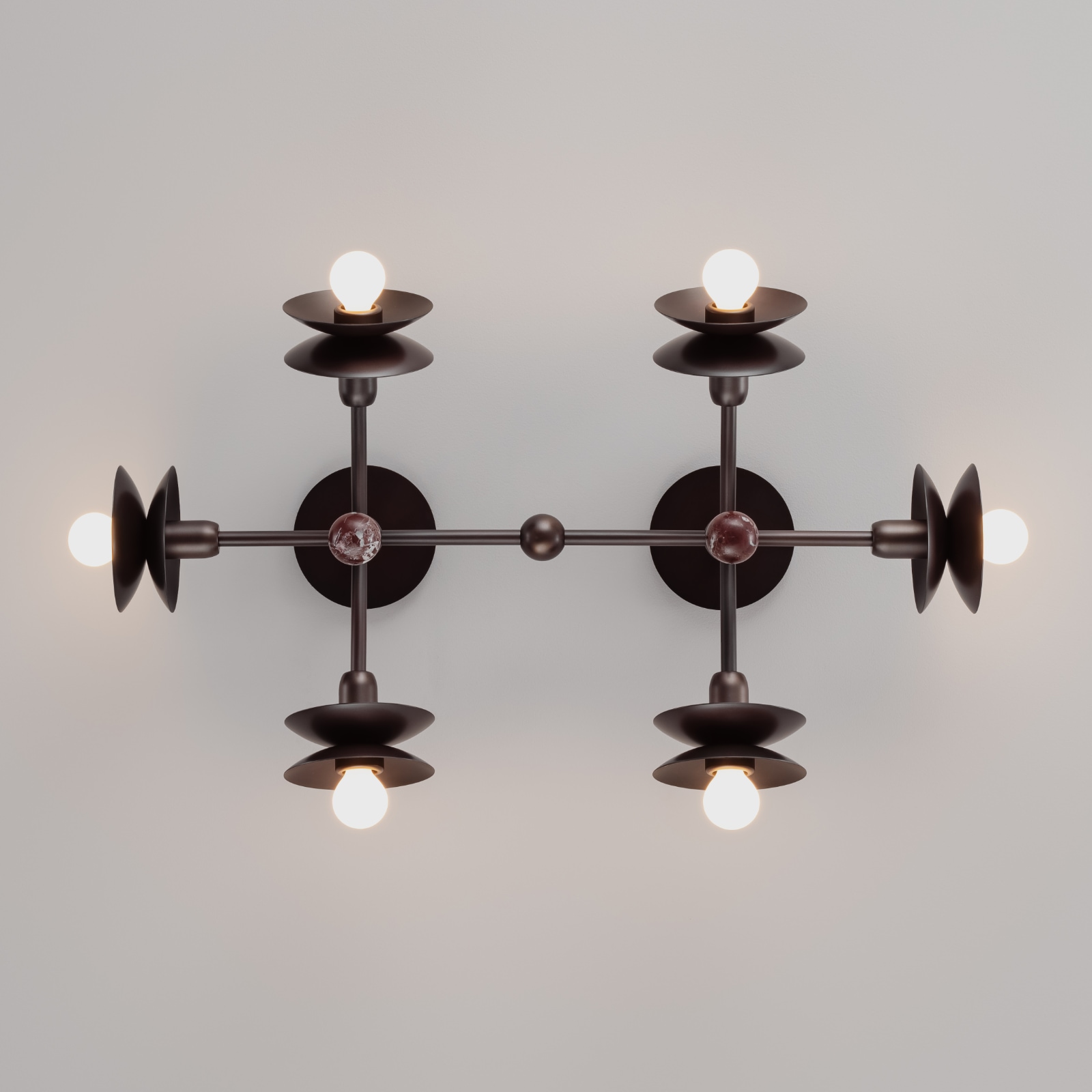 BABYLON HORIZON Large Brass and Marble Chandelier for Wall or Ceiling