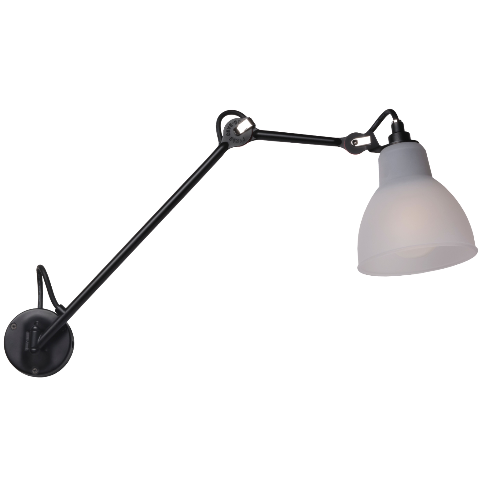 Fig. 2: Das Modell mit durchsichtigem Schirm aus Polycarbonat sorgt für schöne Lichtstreuung Bathroom wall light N° 122 BATH, IP44, with long swivel arm: Das Modell mit durchsichtigem Schirm aus Polycarbonat sorgt für schöne Lichtstreuung