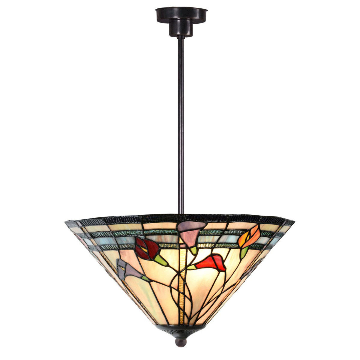 Tiffany suspension light with flower motif