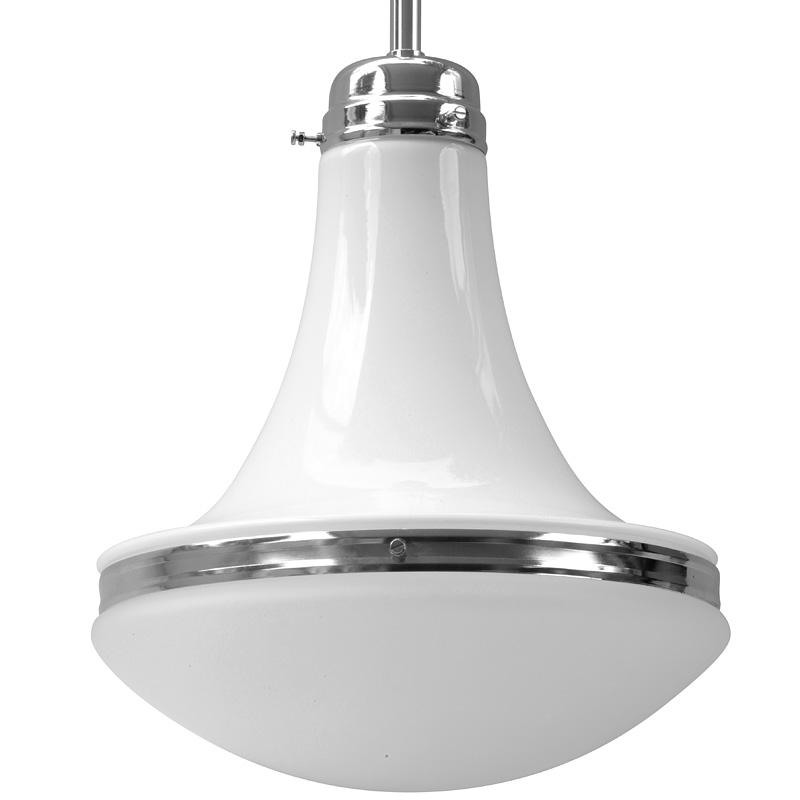 Fig. 10: Ausführung in Chrom "Luzette" Pendant Light of Early German Industrial Style: Ausführung in Chrom