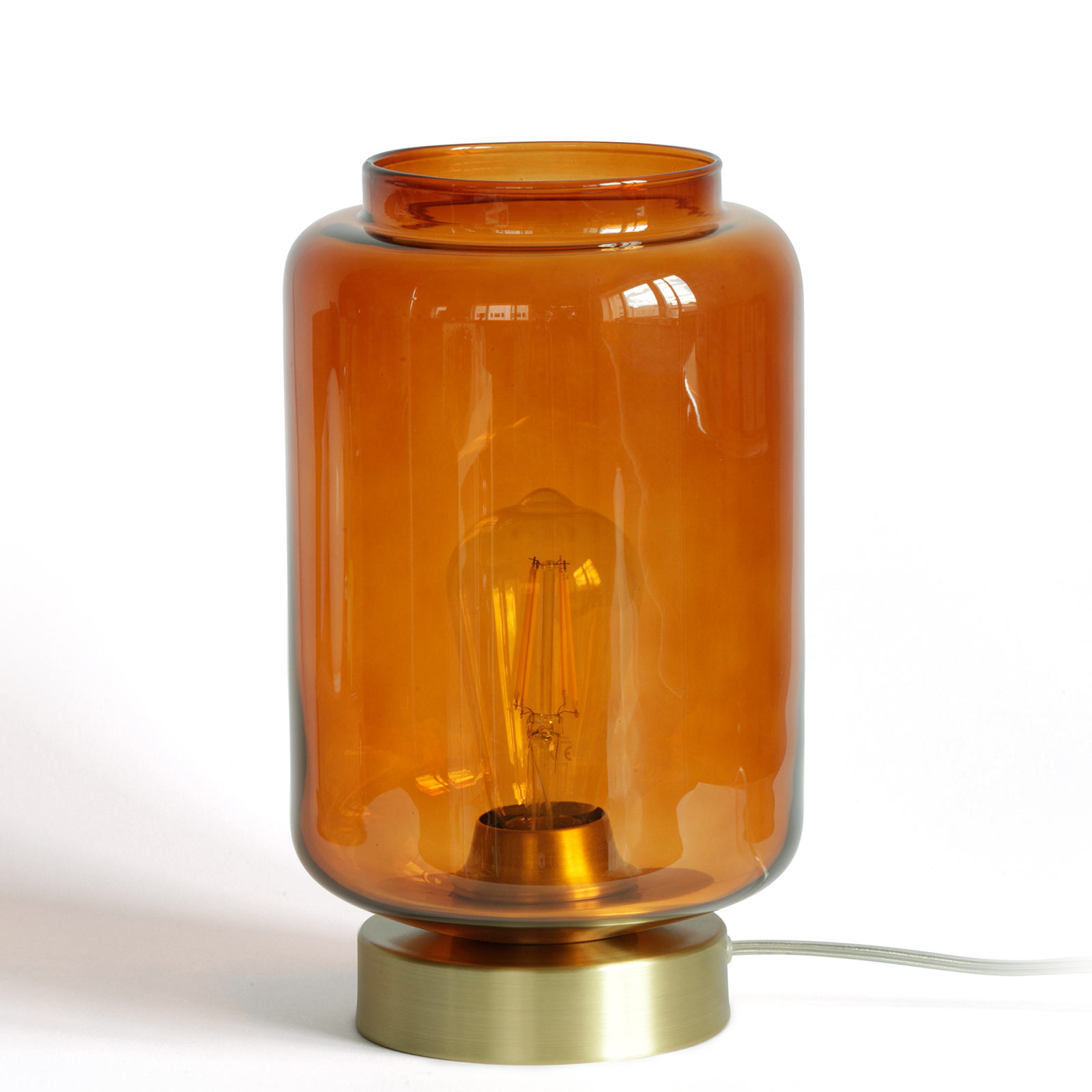 Atmospheric table lamp with colored glass cylinder VISAY