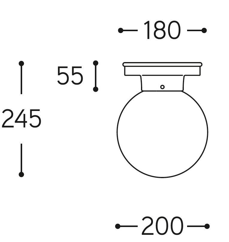 Italian Ceiling Fixture with Glass Ball on Porcelain Base Ø 20 cm, Fig. 7 Italian Ceiling Fixture with Glass Ball on Porcelain Base Ø 20 cm, Fig. 7