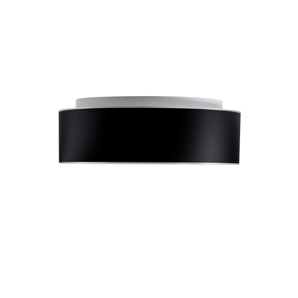 Runde Opalglas-Deckenleuchte ERIK mit schwarzer Blende, Ø 34 bis 54 cm: Durchmesser 34 cm (S)