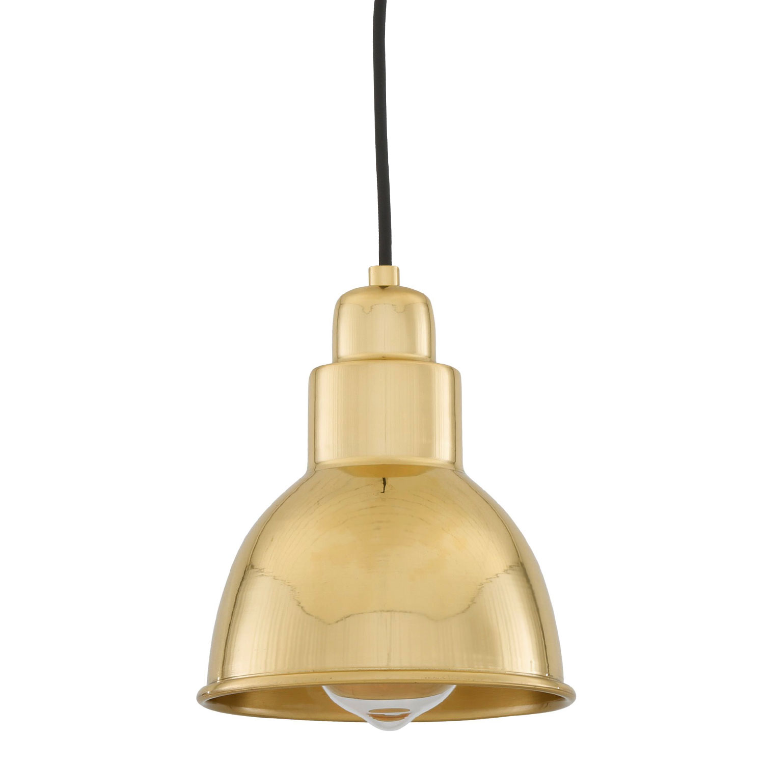 Bild 6: Elegante Oberfläche „Messing poliert“ Vielseitige, kleine Messing-Pendelleuchte Ø 15 cm: Elegante Oberfläche „Messing poliert“