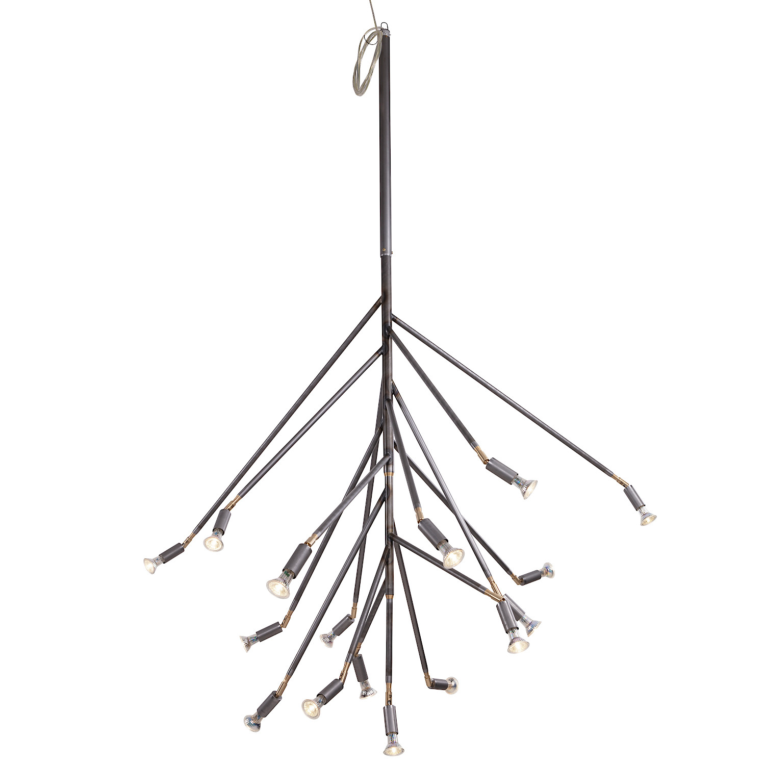 Verzweigte Deckenleuchte mit Strahlern KVIST aus rohem Stahl, 3 Größen, Bild 4 Verzweigte Deckenleuchte mit Strahlern KVIST aus rohem Stahl, 3 Größen, Bild 4