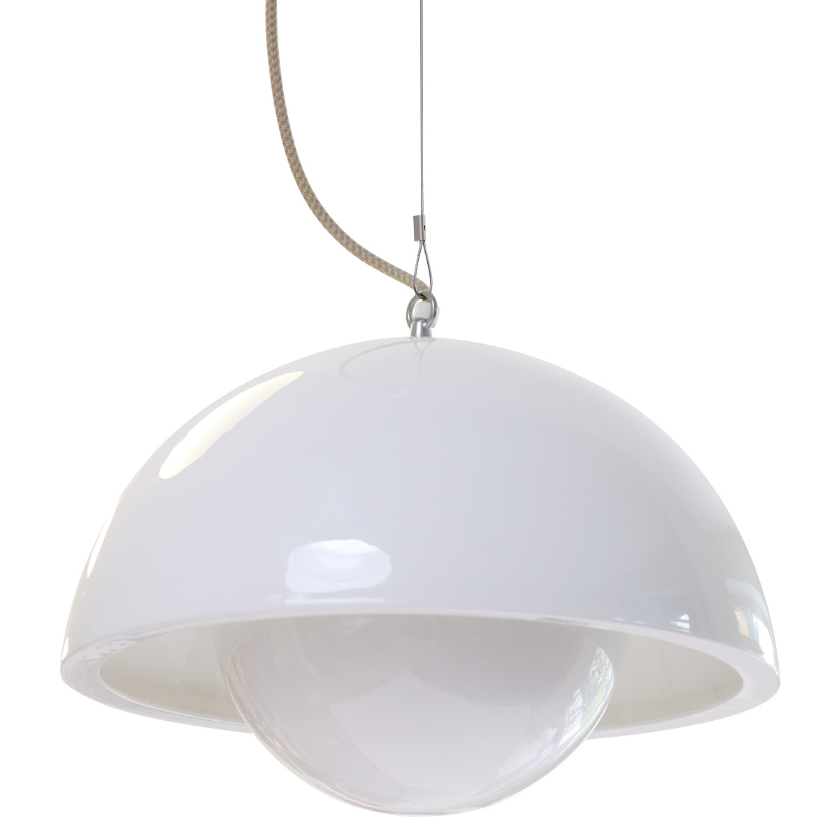 Art Déco pendant lamp with porcelain shade à la 1930