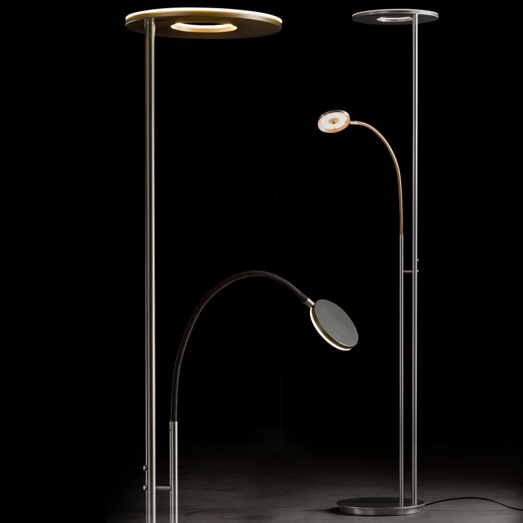 Deckenfluter mit Flexarm-Leselicht NOVA FLEX mit dimmbaren Premium-LED Deckenfluter mit Flexarm-Leselicht NOVA FLEX mit dimmbaren Premium-LED