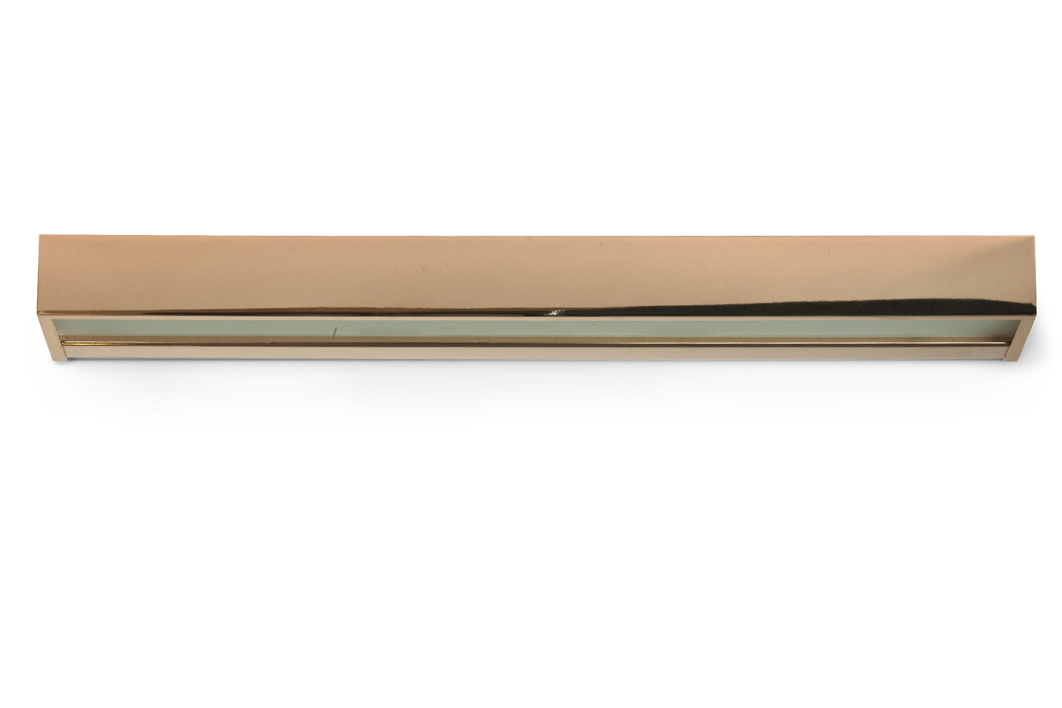 Up & Down-Wandleuchte aus Kupfer für Bad und Spiegel: Modell 5 mit 60 cm: Lange Badspiegel-Wandleuchte aus poliertem Kupfer