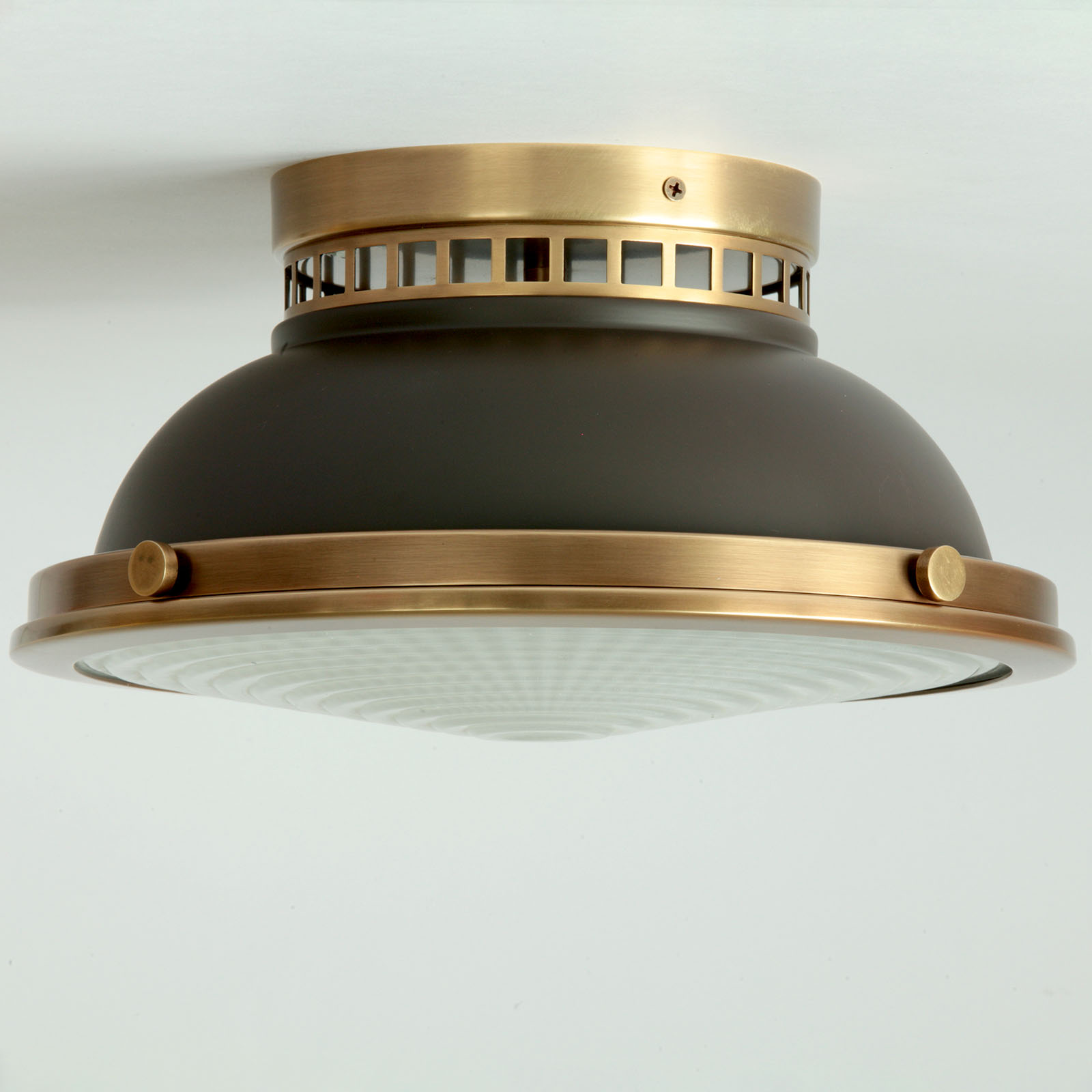 Round Ceiling Light with Pressed Glass Diffuser, Dark Bronze, Ø 32 cm, Fig. 3