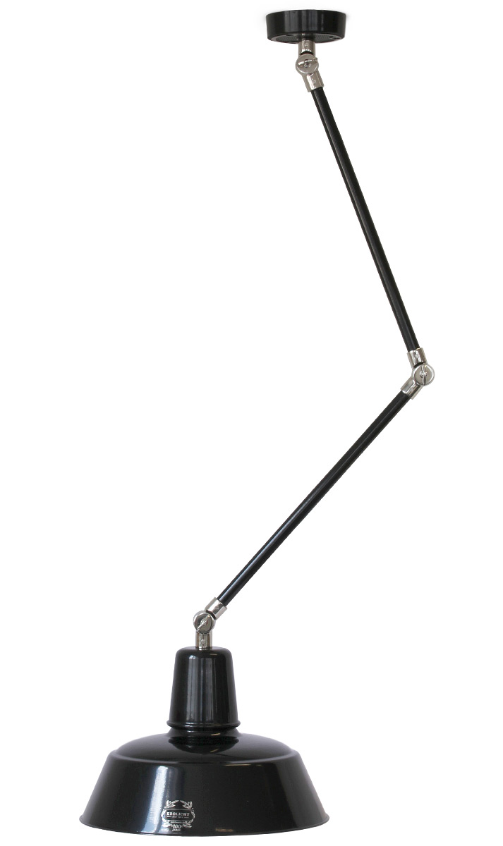 Bild 4: Einstellbare Gelenk-Pendelleuchte für Tische, Ø 300 mm, zwei Arme à 40 cm, Aluguss-Deckenteil Einstellbare Gelenk-Pendelleuchte BERLIN Ø 30 cm: Einstellbare Gelenk-Pendelleuchte für Tische, Ø 300 mm, zwei Arme à 40 cm, Aluguss-Deckenteil
