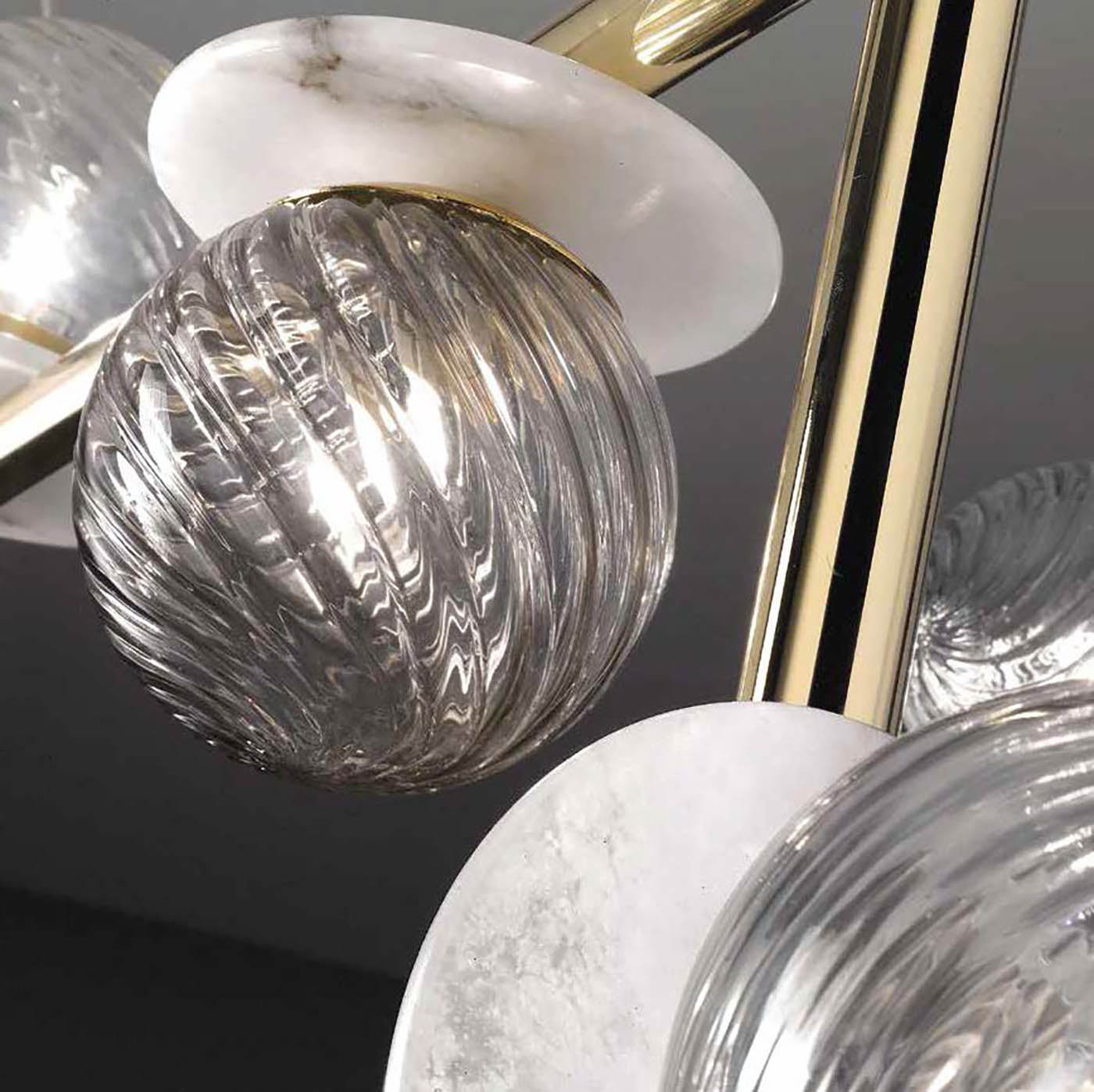 Dreiflammiger Design-Leuchter mit Murano-Glas und Alabaster AFRODITE, Bild 6