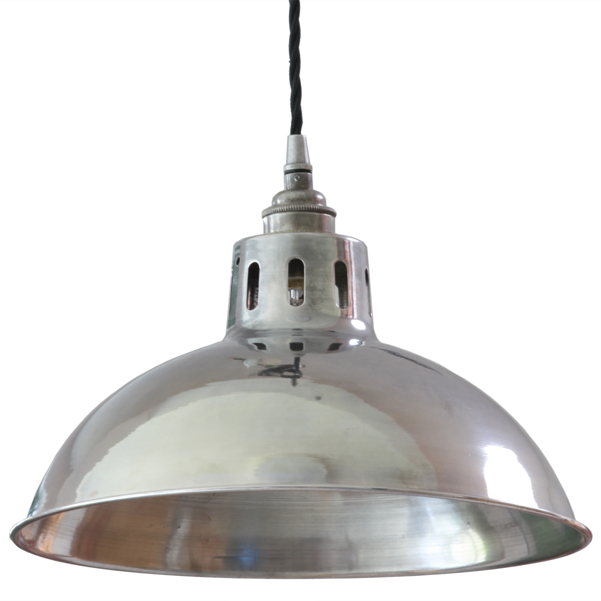 Brass pendant lamp with open top dome Brass pendant lamp with open top dome