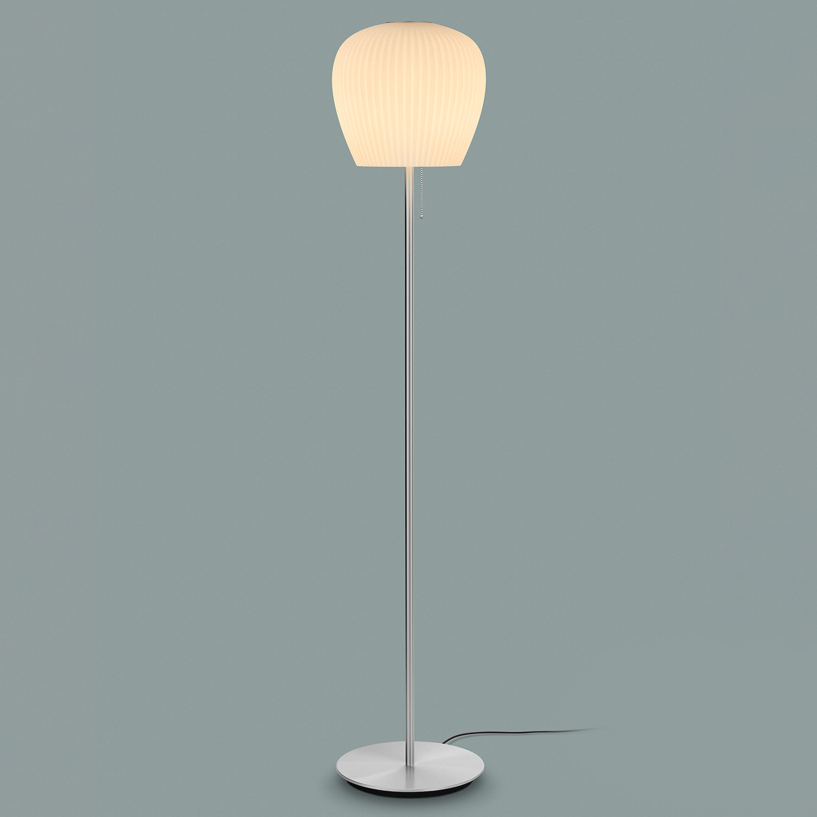 Art Déco Stehleuchte LIV S mit plissiertem Glasschirm, Bild 4